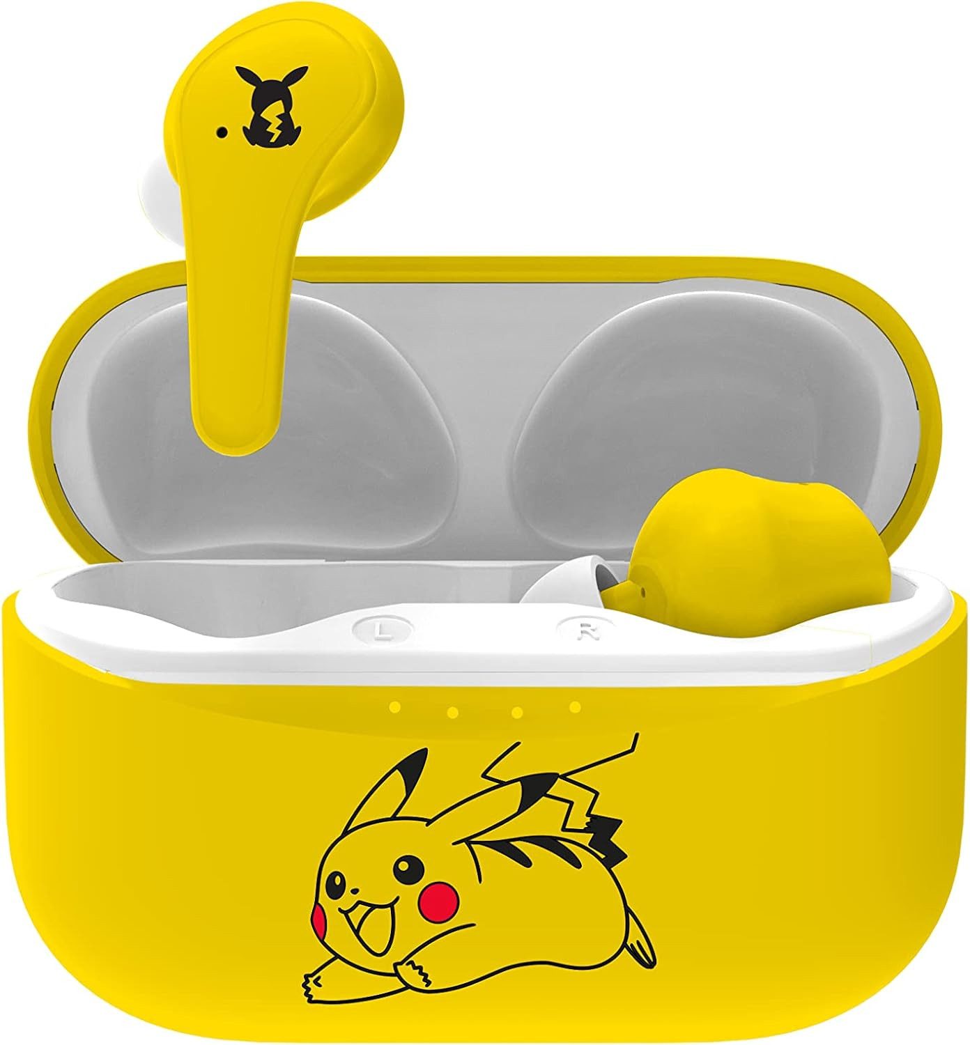 OTL Pokémon Pikachu In-Ear Kopfhörer mit Ladebox Bluetooth-Kopfhörer (Bluetooth, lautstärkebegrenzte Technologie für Kinder)