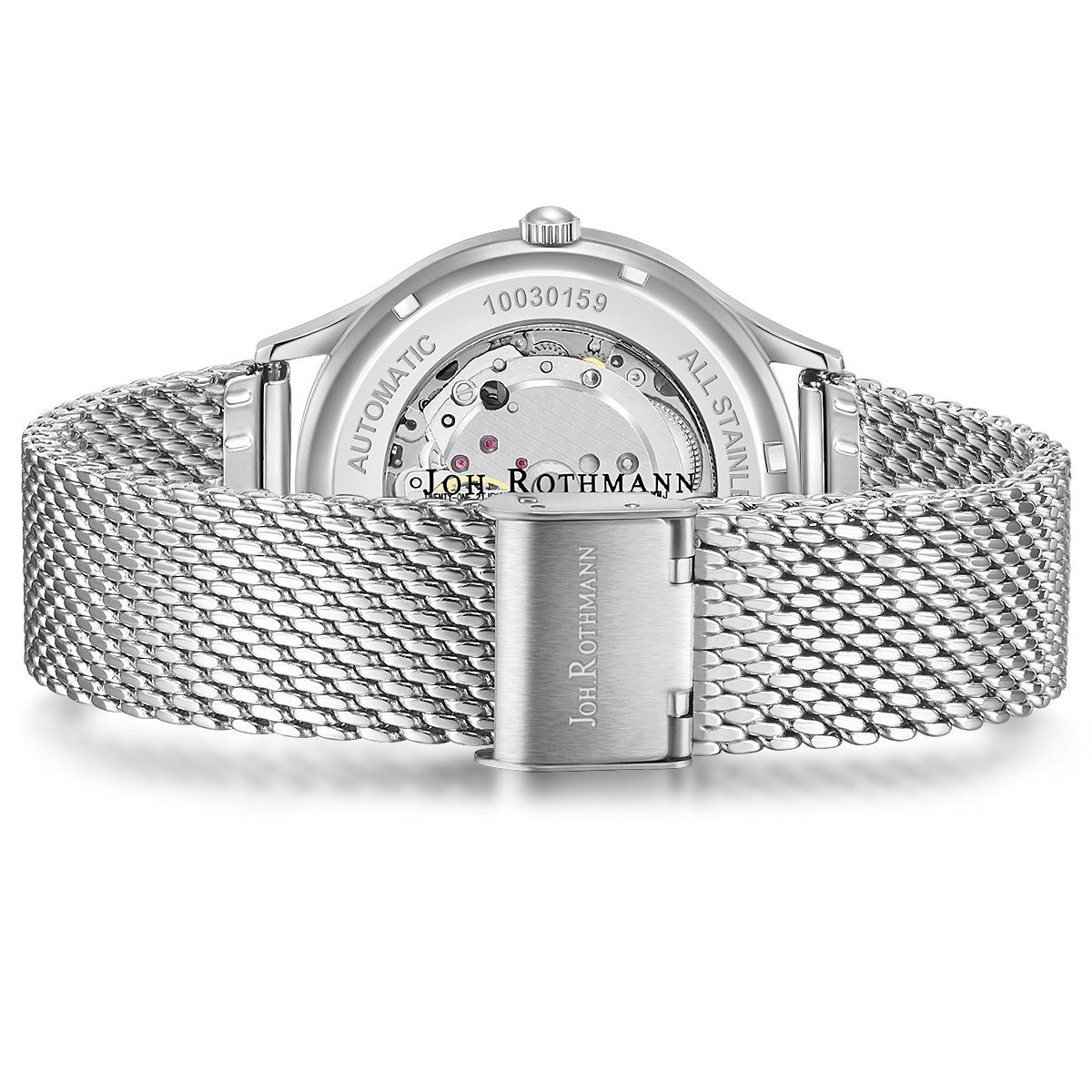 Joh. Rothmann Automatikuhr Modern I. Edelstahl-Armband mit silber