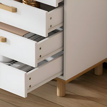 HIYORI Badkommode Kommode Aufbewahrungsschrank Design mit mehreren Schubladen