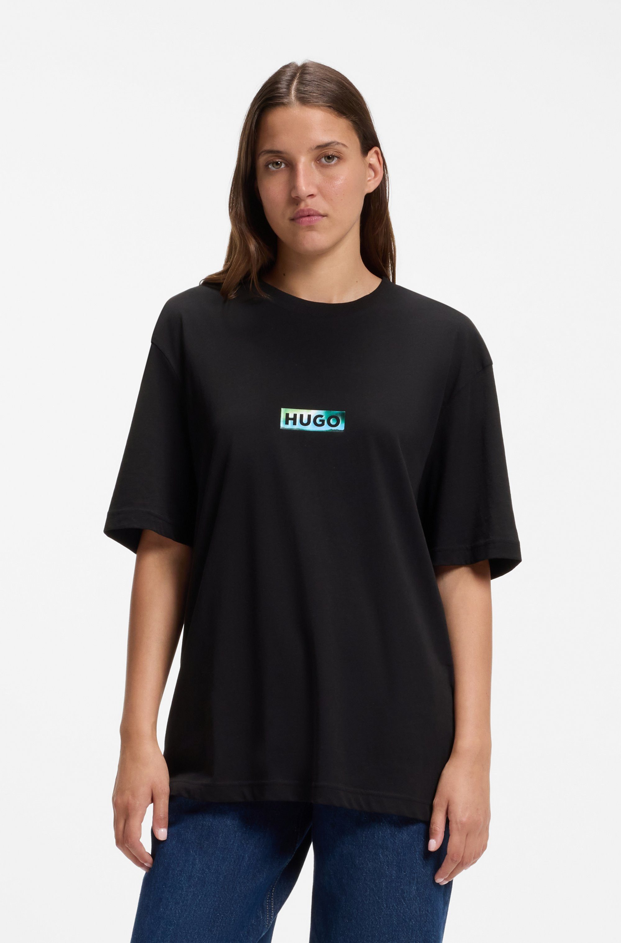 HUGO T-Shirt Norostee Unisex, Regular Fit, Grafikdruck