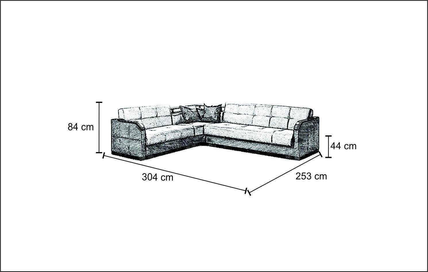 JVmoebel Ecksofa, Luxus Ecksofa L-Form Neu Textil Couch Sofas Stoff Möbel Design Sofas