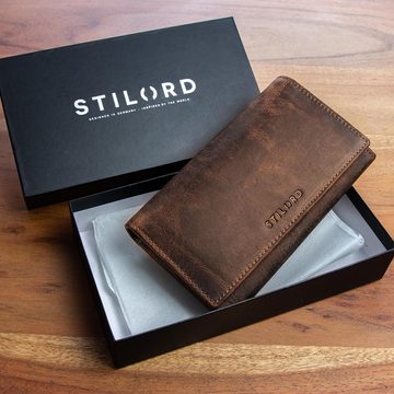 STILORD Geldbörse NFC Portmonnaie Damen Vintage Groß Quer (Damen Portemonnaie mit RFID Schutz, Damen Portemonnaie mit RFID Schutz), mit Ausleseschutz in Geschenkbox Echtleder