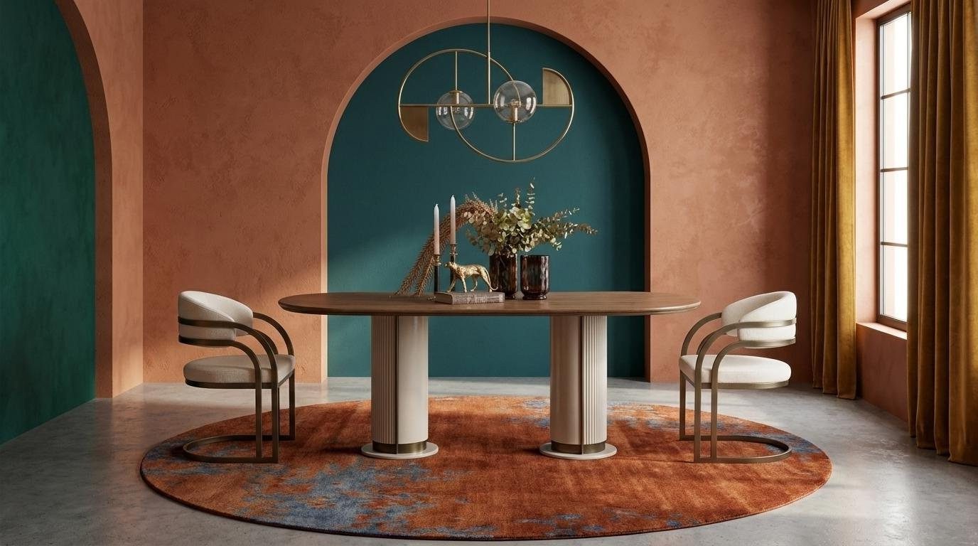 Xlmoebel Essgruppe Modernes Esszimmer Set aus Holzwerkstoff mit Tisch und Stühlen, (5-tlg), Made in Europa