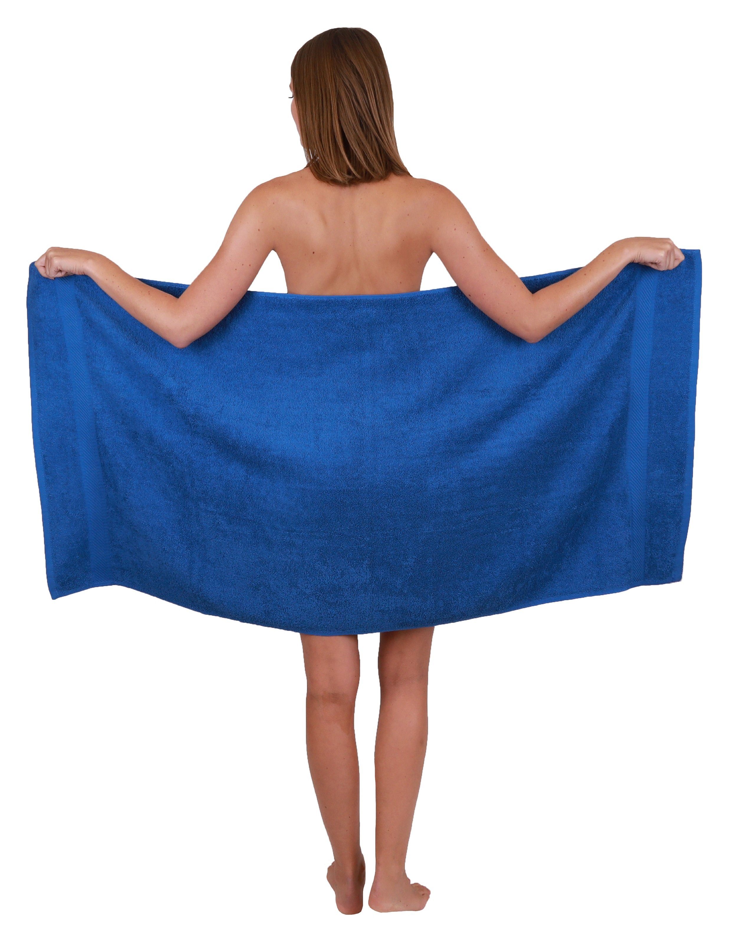 Duschhandtuch cm Set Palermo Betz Stück Baumwolle Baumwolle Duschtücher Sporthandtuch, 100% Badetuch blau Größe Duschtücher 4 70x140 100%