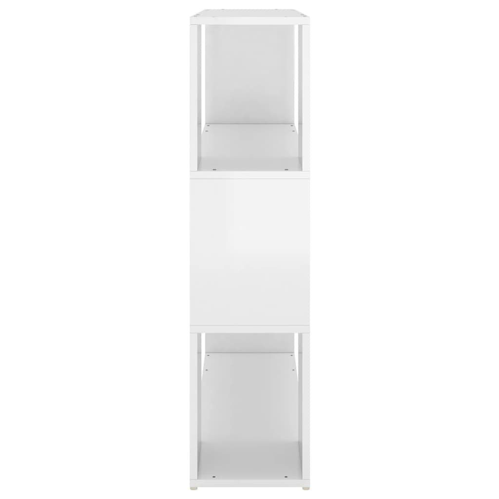 furnicato Hochglanz-Weiß Bücherregal 100x24x94 cm Raumteiler