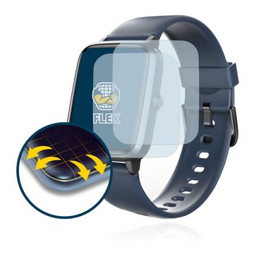 BROTECT Full-Screen Schutzfolie für Hama Fit Watch 4900, Displayschutzfolie, 2 Stück, 3D Curved klar