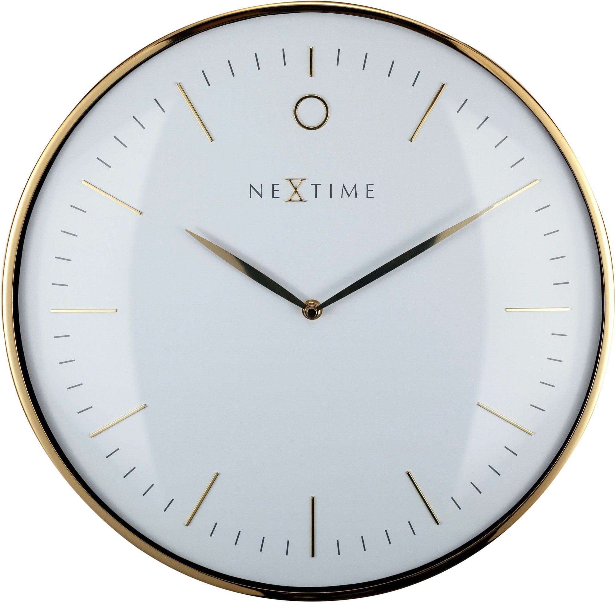 NEXTIME Wanduhr 3235WI (in minimaoistischem Design aus Metall)