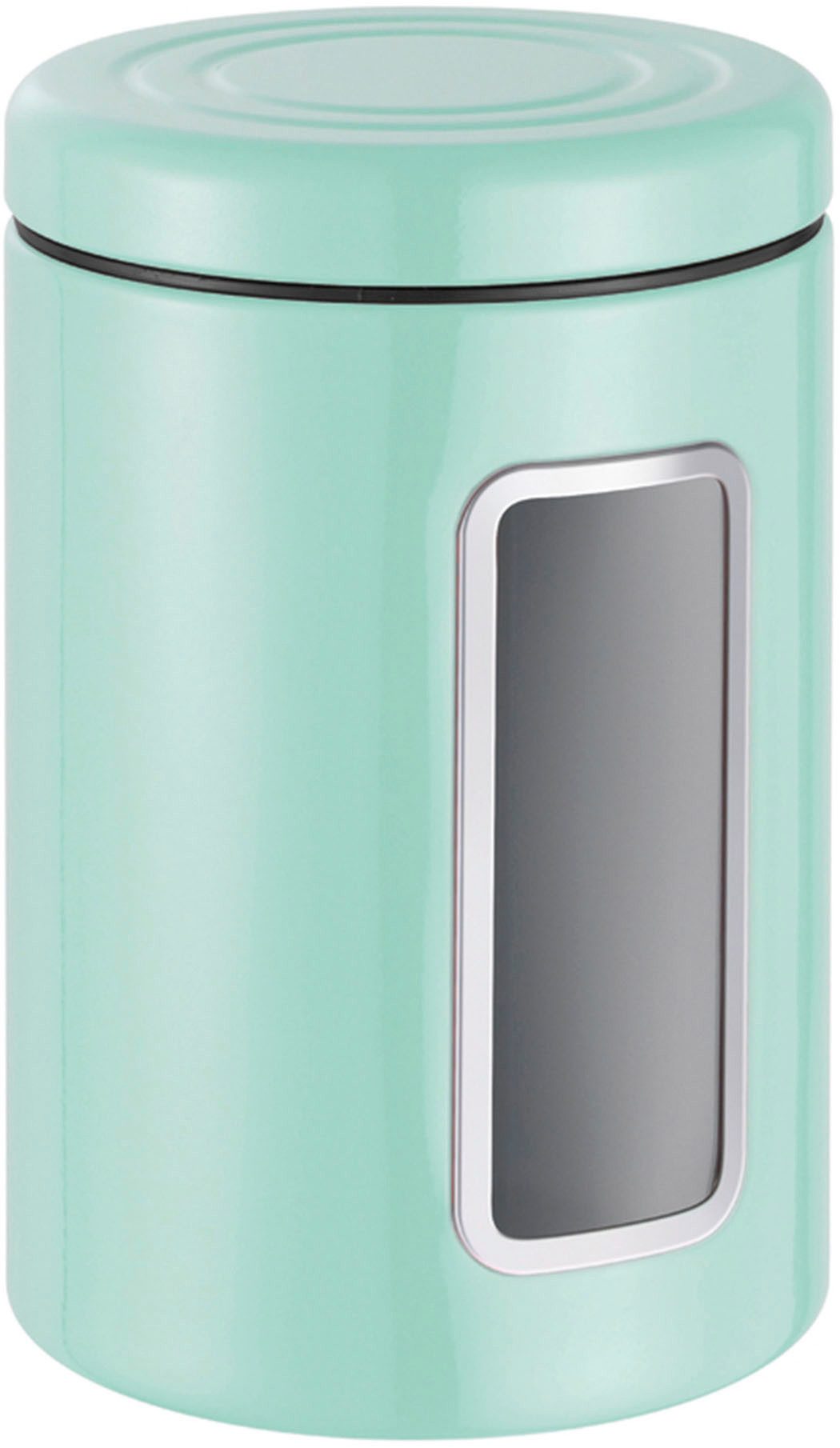 WESCO Vorratsdose Classic Line, Stahlblech, (1-tlg), Deckel mit Kunststoffring / Sichtfenster aus Acryl, 2 L