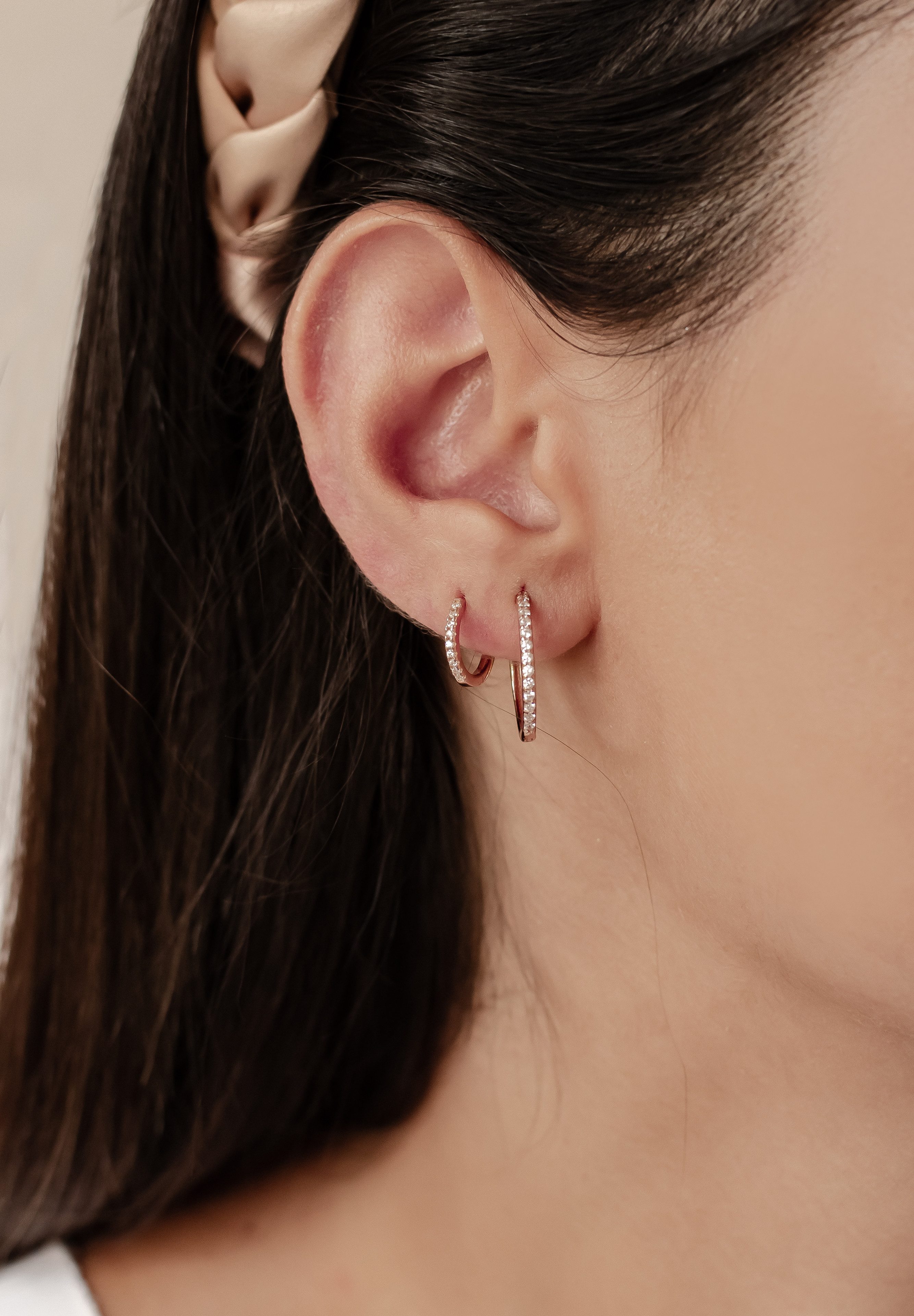 Hey Happiness Creolen-Set Damen Ohrringe mit Kristallen, Layer Basic, Ohrri günstig online kaufen