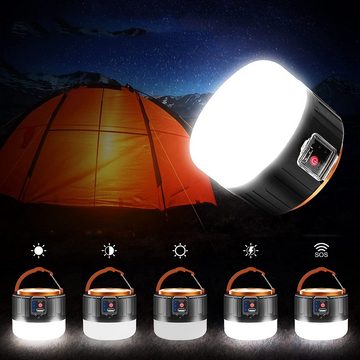 Bedee LED Gartenleuchte LED Campinglampe Campinglaterne für Solar/USB Aufladung, Campinglampe für Wandern, Notfall - Schwarz, Warmweiß, 3 Modi Fernbedienung Zeltlicht, IP65 Wasserdicht Power Bank