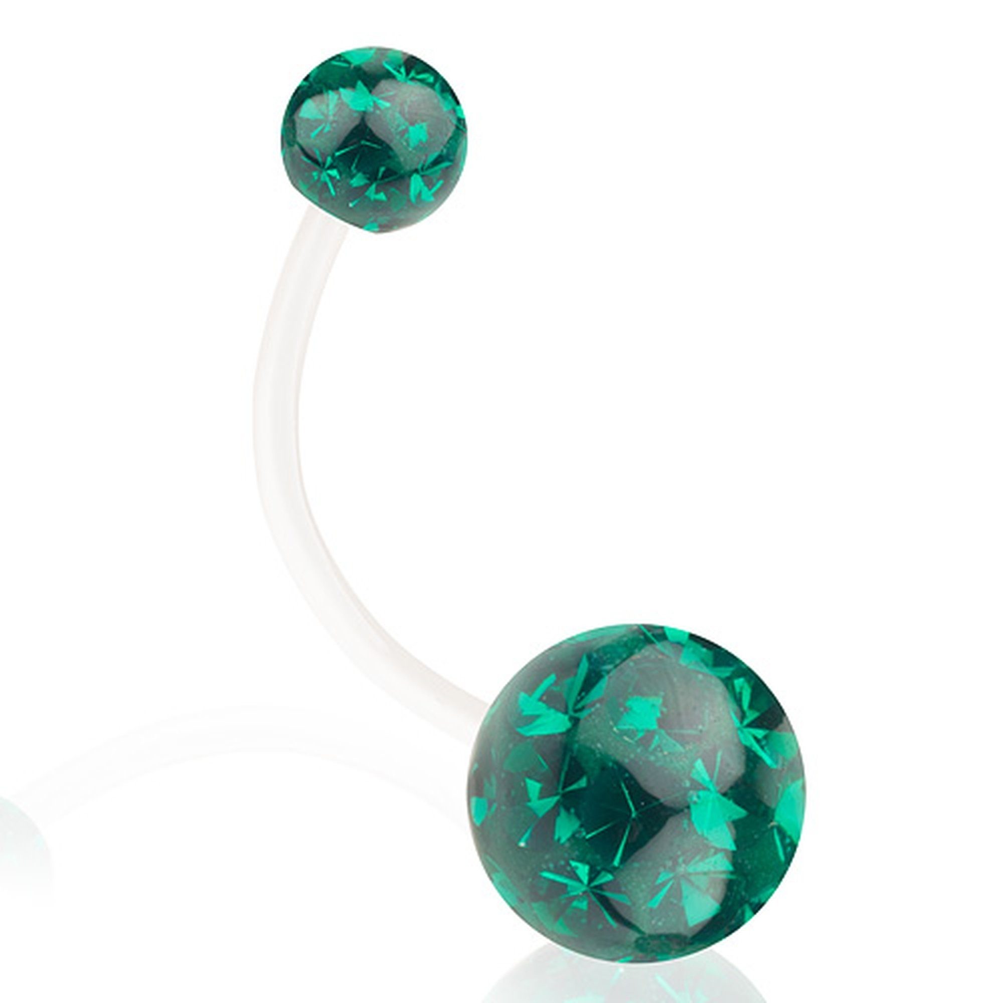 Taffstyle Bauchnabelpiercing Bauchpiercing Ferido Kristall Bioflex Stab Schwangerschaft flexibel (Flexibler Piercingstab mit funkelnder Ferido Kristallkugeln perfekt als Geschenk)