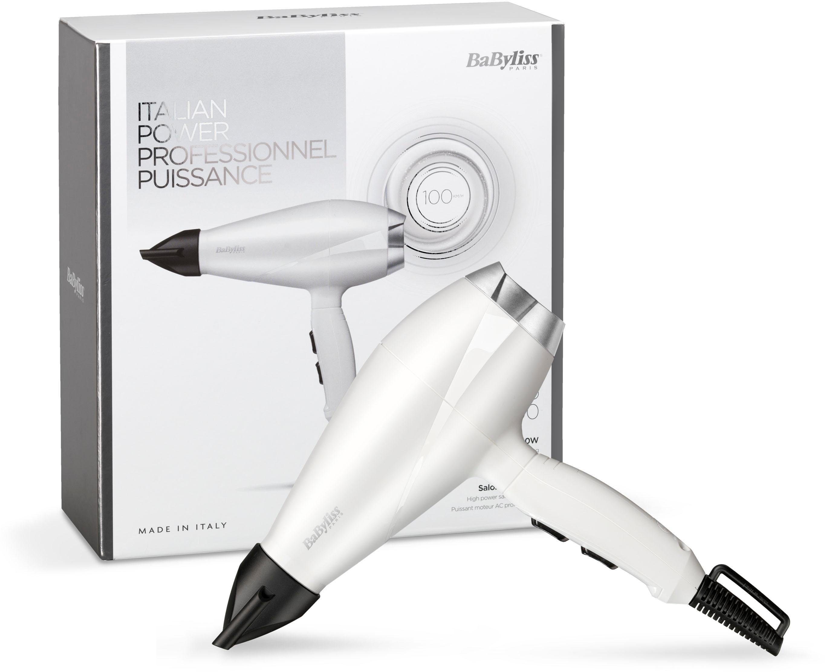 BaByliss Ionic-Haartrockner 6704WE Power Pro, 2000 W, AC Haartrockner weiß