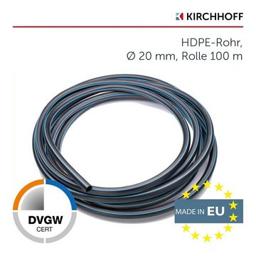 Kirchhoff HDPE-Rohr, Wasserleitung Gartenbewässerung 20 mm x 100 m