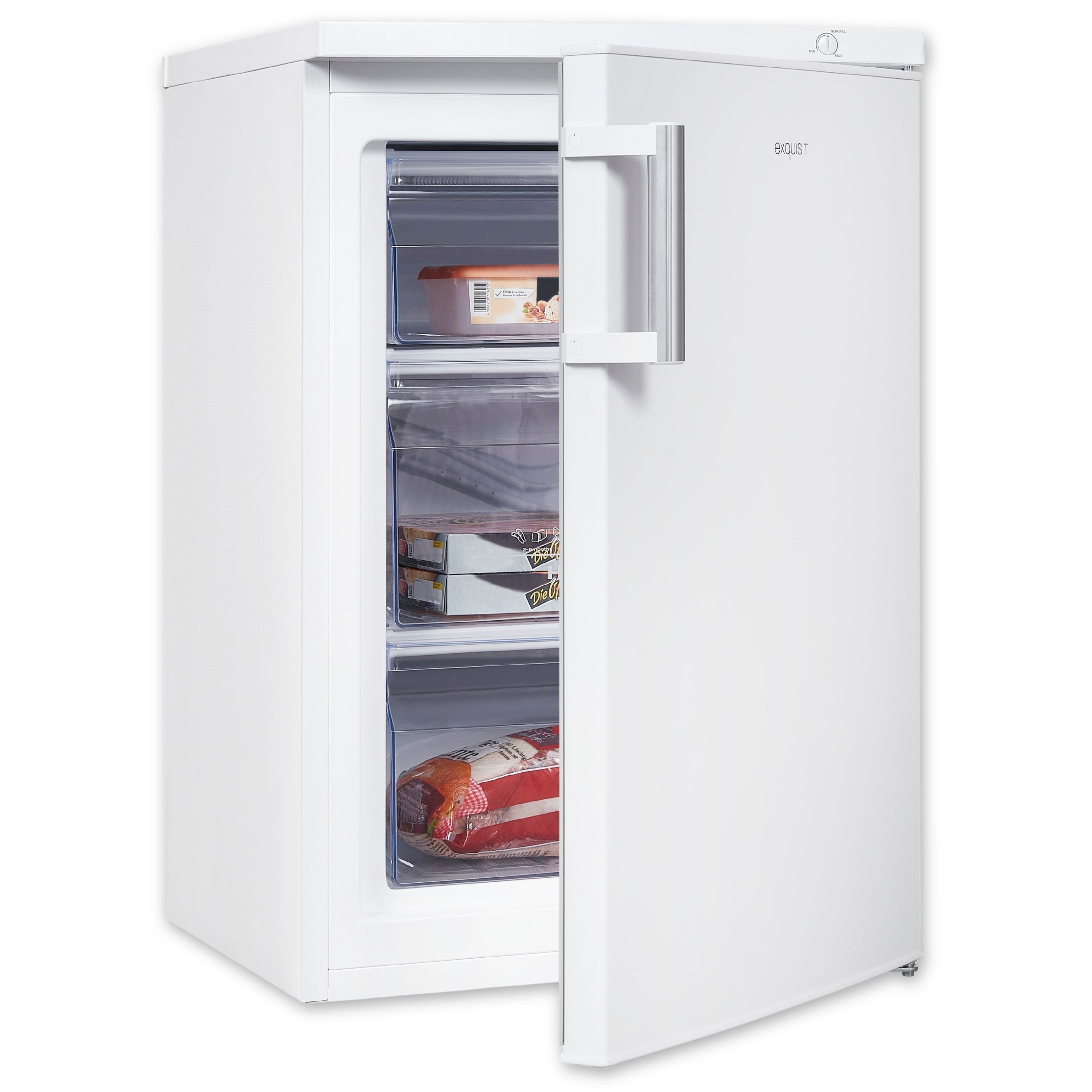 exquisit Gefrierschrank GS581-H-010D, kompakt und platzsparend