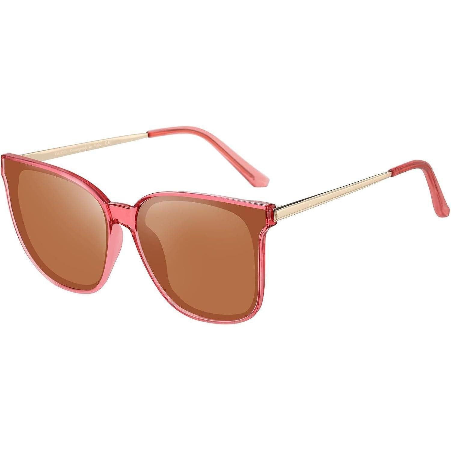 LuxusKollektion Retrosonnenbrille Sonnenbrille Damen polarisiert UV400 rund Metallrahmen vintage leicht