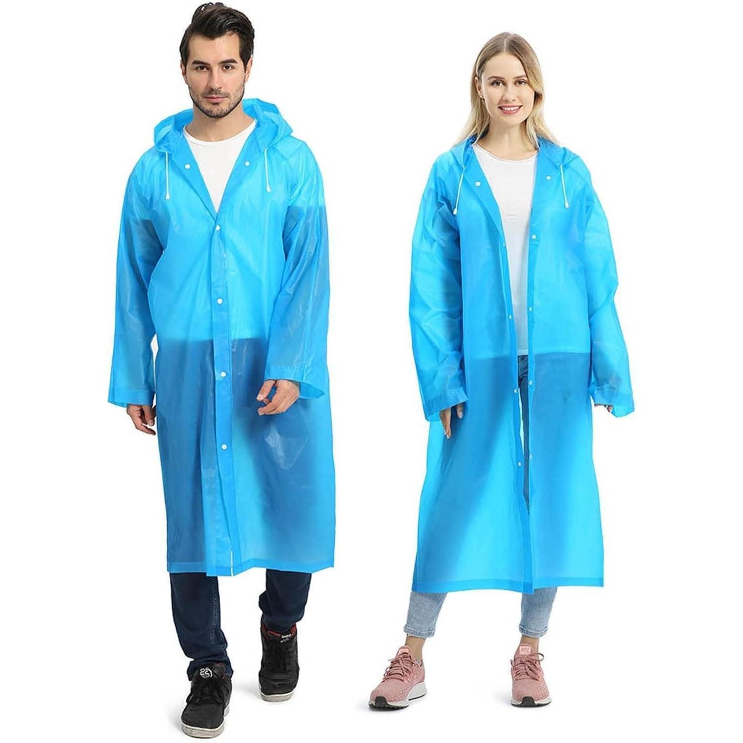 LuxusKollektion Regenmantel Regenponcho Wasserdicht Wiederverwendbar Damen Einheitsgröße Blau