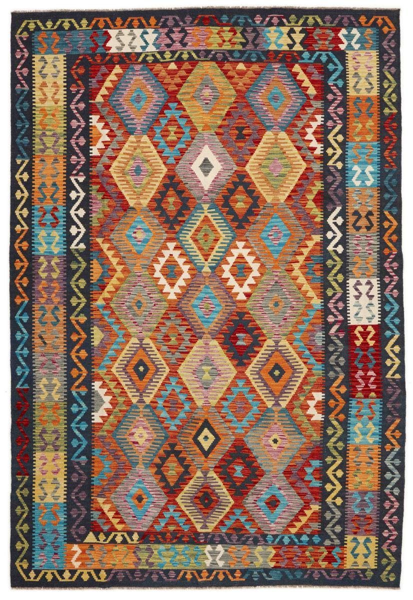 Orientteppich Kelim Afghan 205x300 Handgewebter Orientteppich, Nain Trading, rechteckig, Höhe: 3 mm