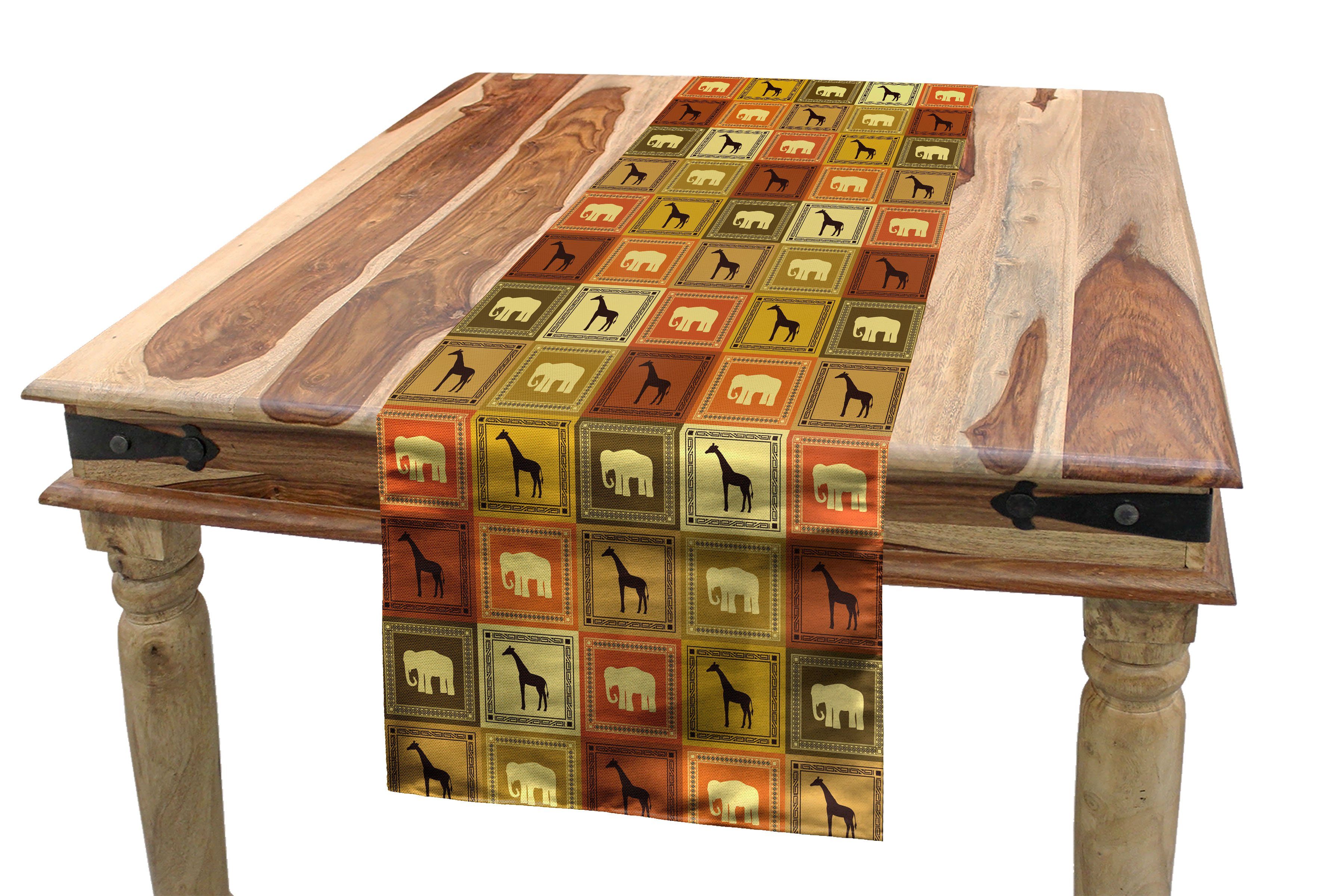 Tischläufer Esszimmer Dekorativer Abakuhaus Jahrgang Rechteckiger Tischläufer, Tiere Muster Küche