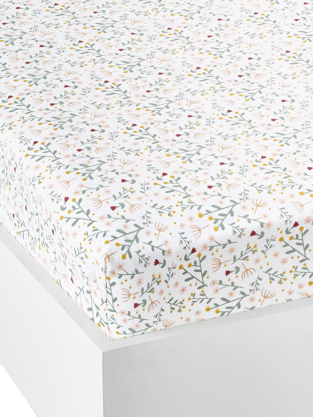 vertbaudet Spannbettlaken Baby Spannbettlaken Blumenzauber, Baumwolle, Blumenprint, robust