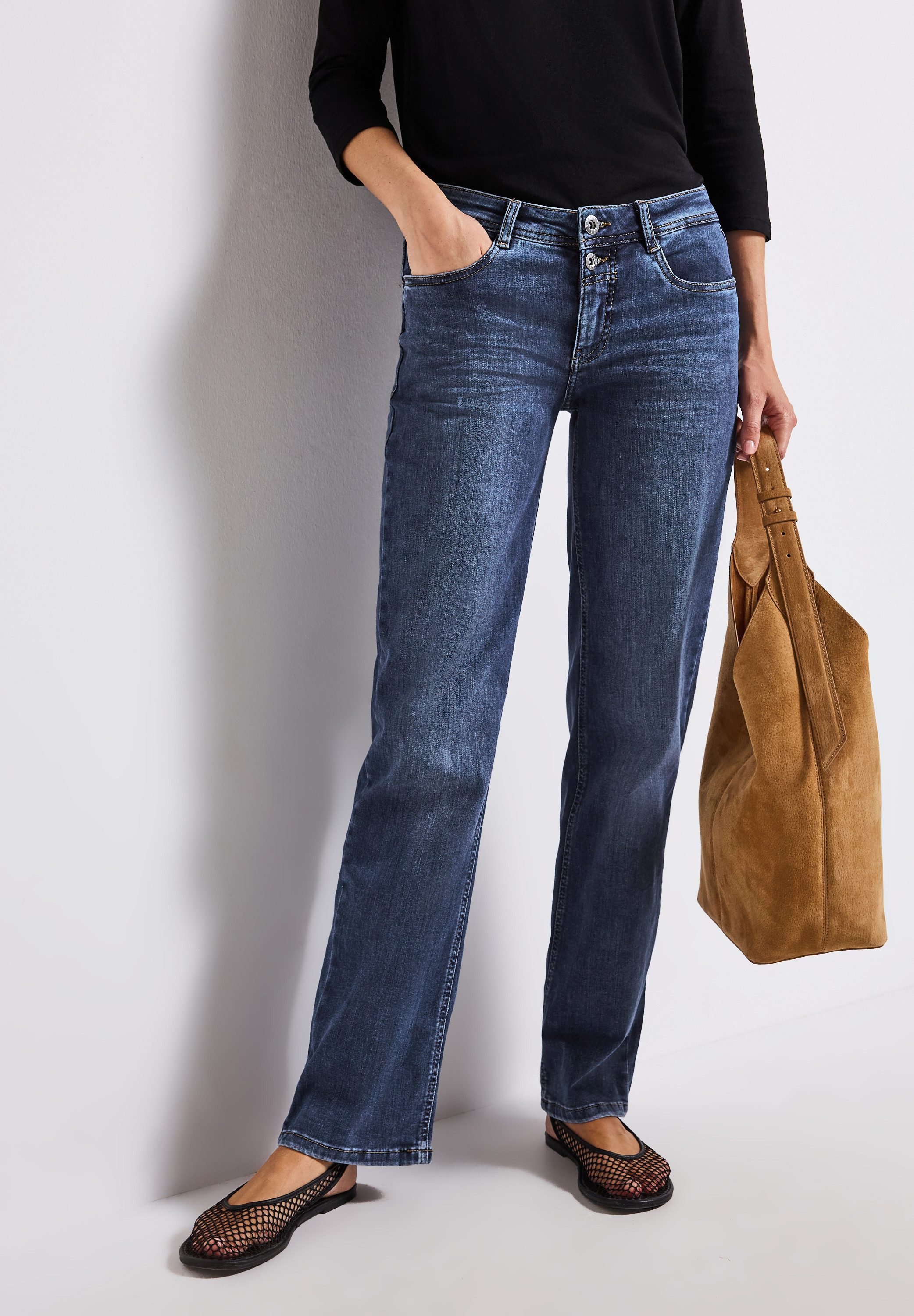 STREET ONE Straight-Jeans Middle Waist