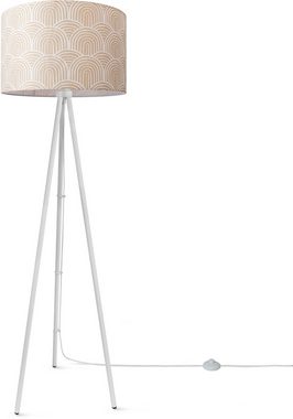 Paco Home Stehlampe Trina Pillar, ohne Leuchtmittel, Wohnzimmer Stehleuchte Dreibein Stativ Mit Stoffschirm Uni Modern