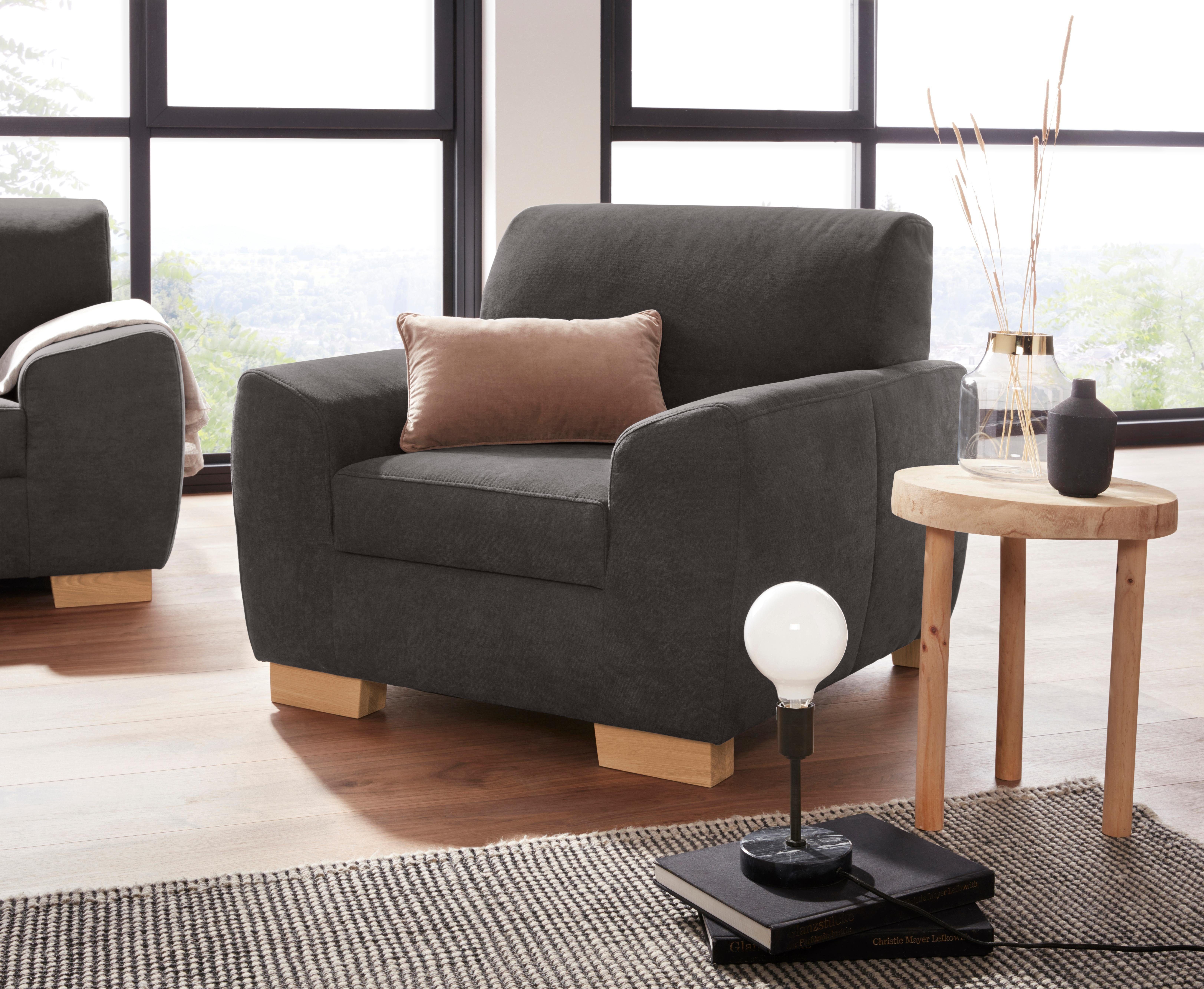 DOMO collection Sessel Incanto, kubische Formensprache, komfortabel, flache Armlehnen