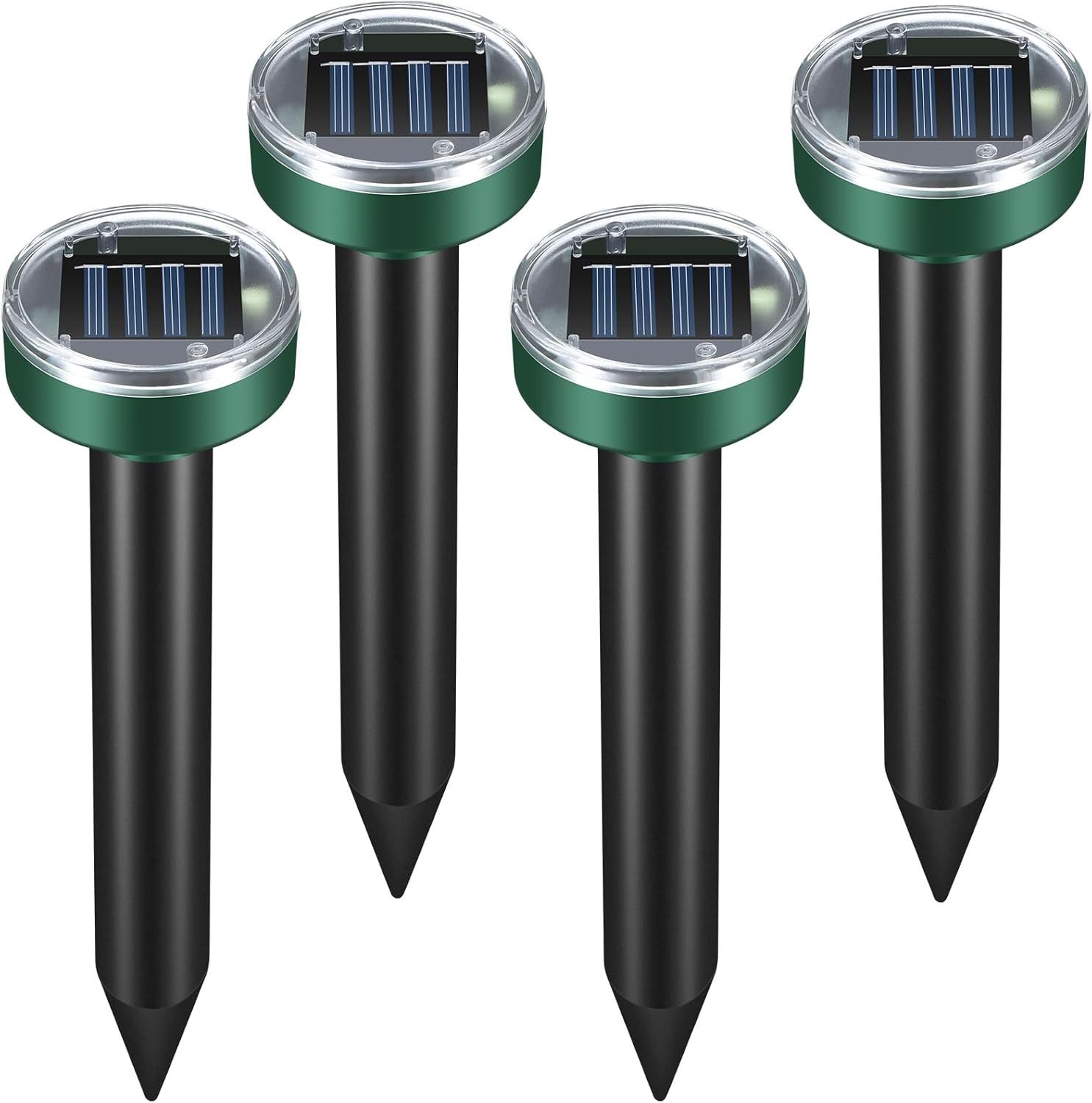 FELIXLEO Ultraschall-Tierabwehr 4er Pack Solar Maulwurfabwehr wasserfahrener Ultraschall Schreck, 1-tlg.