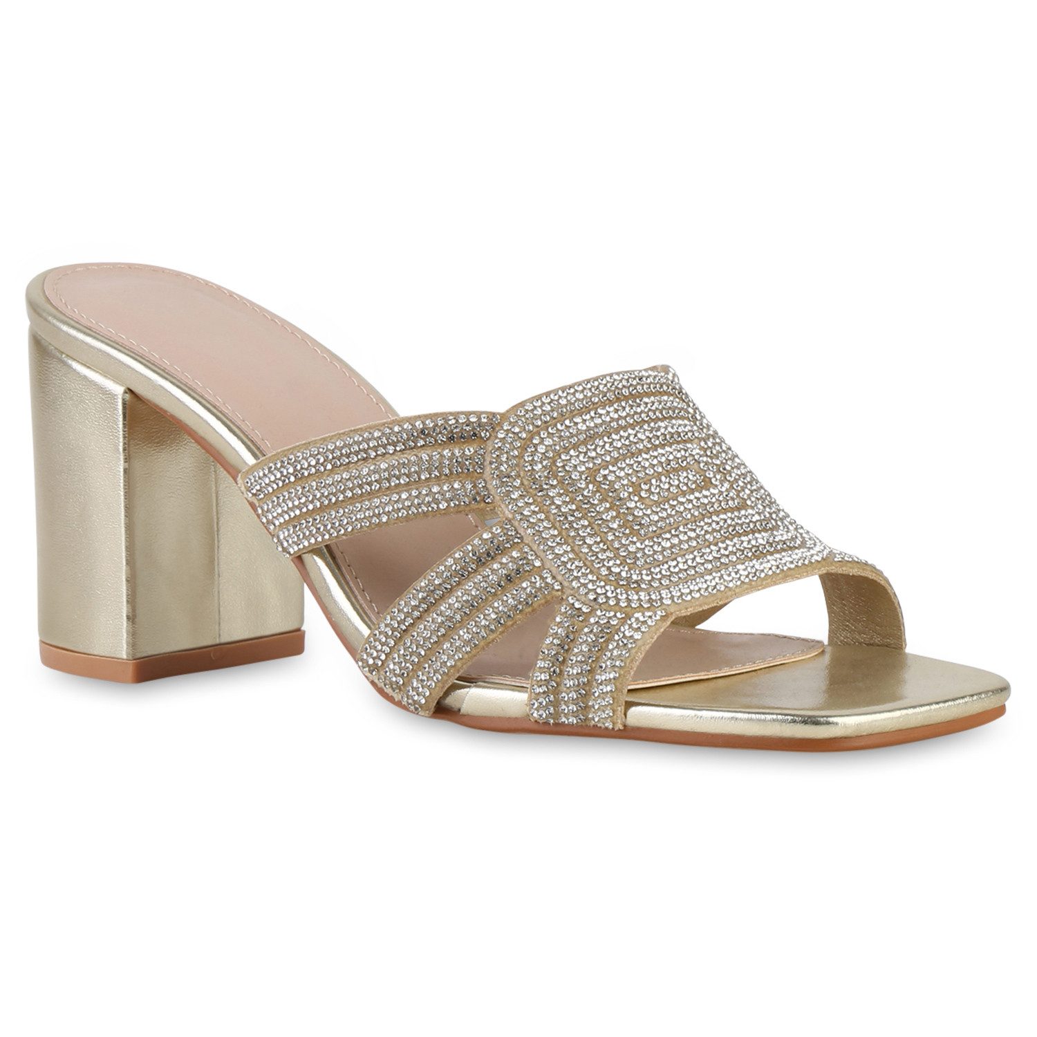 VAN HILL 841549 Sandalette Damen Pantoletten Sandaletten Klassische Strass günstig online kaufen