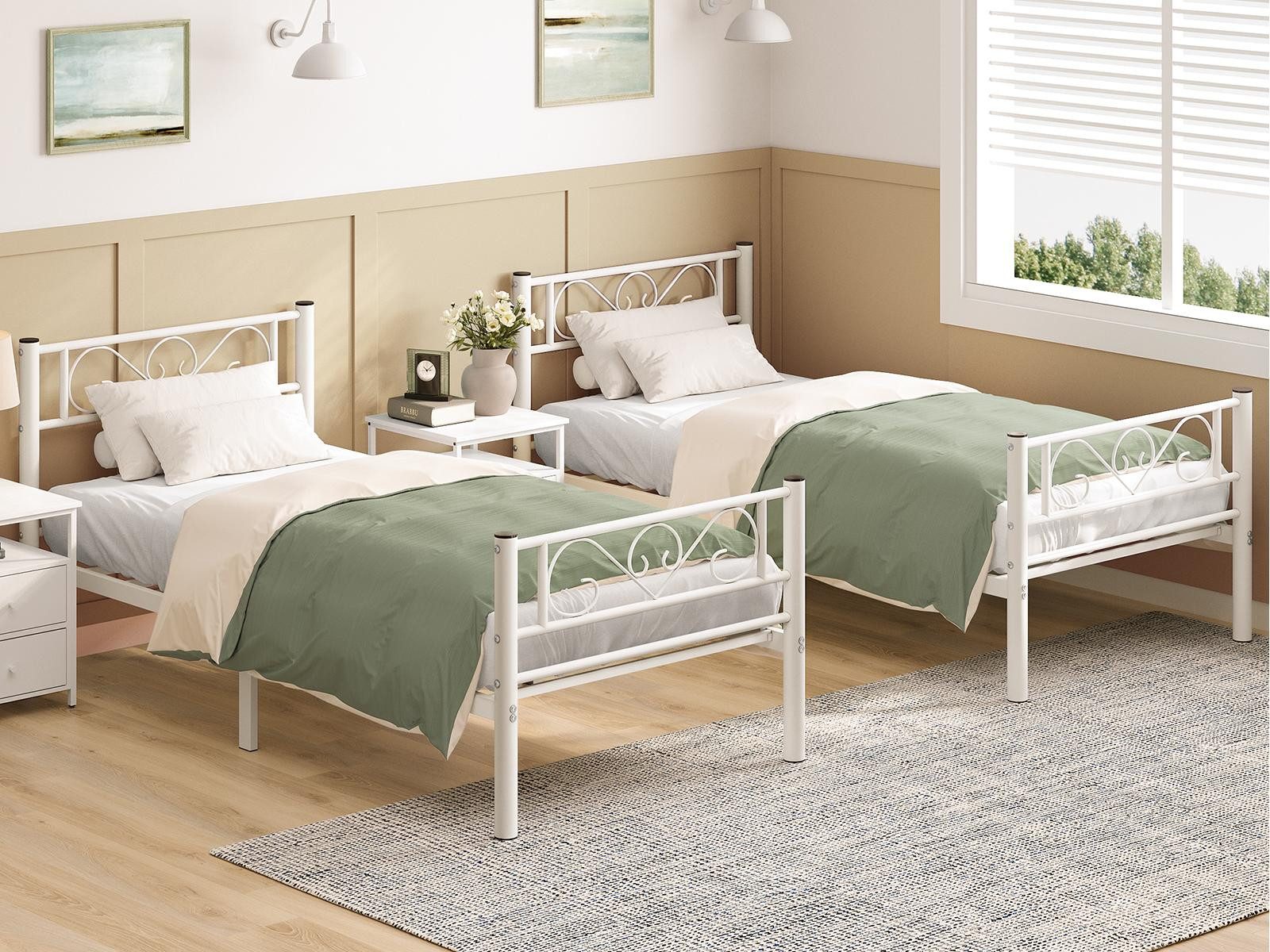 VASAGLE Bettgestell (2-tlg., 2er Set, 90 x 200 cm), aus Metall, Bettrahmen, günstig online kaufen