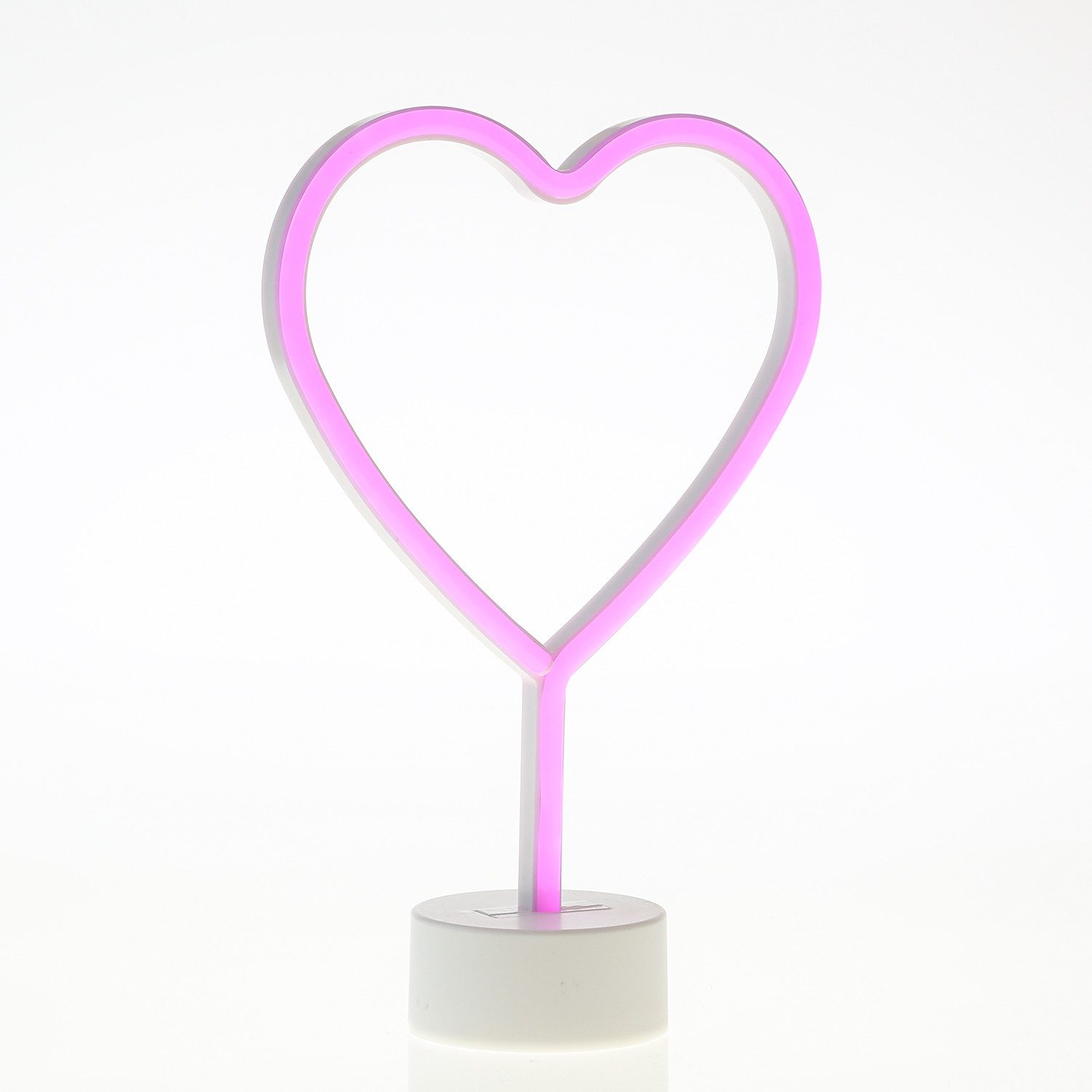 SATISFIRE LED Dekolicht LED Neonlicht Herz pink Neonschild Leuchtfigur Batterie USB 30cm, LED Classic, pink – Bild 2 von 5