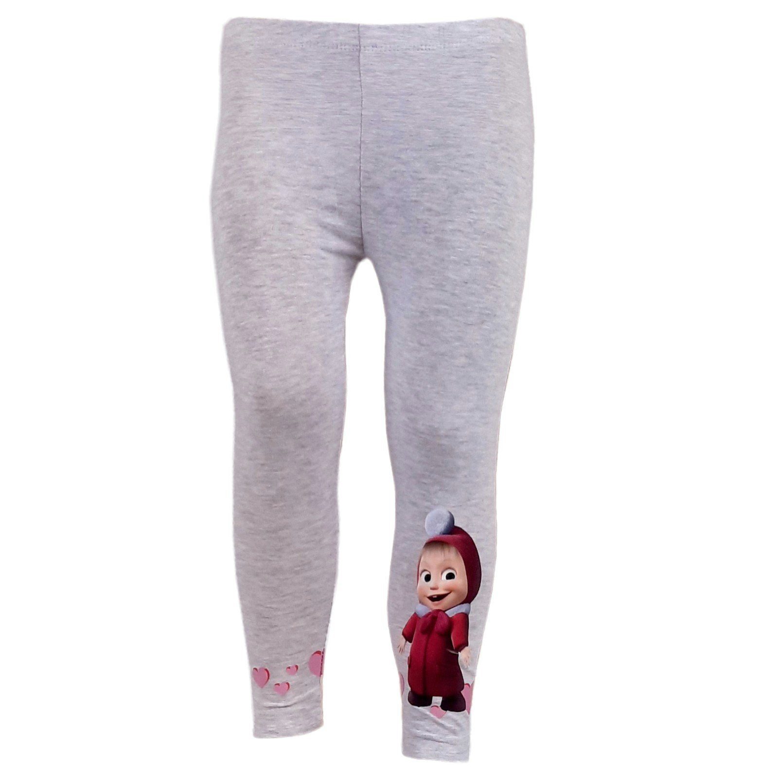 Masha and the bear Leggings Mascha und der Bär Kinder Mädchen Leggings Gr. 98 bis 128, Blau oder Grau