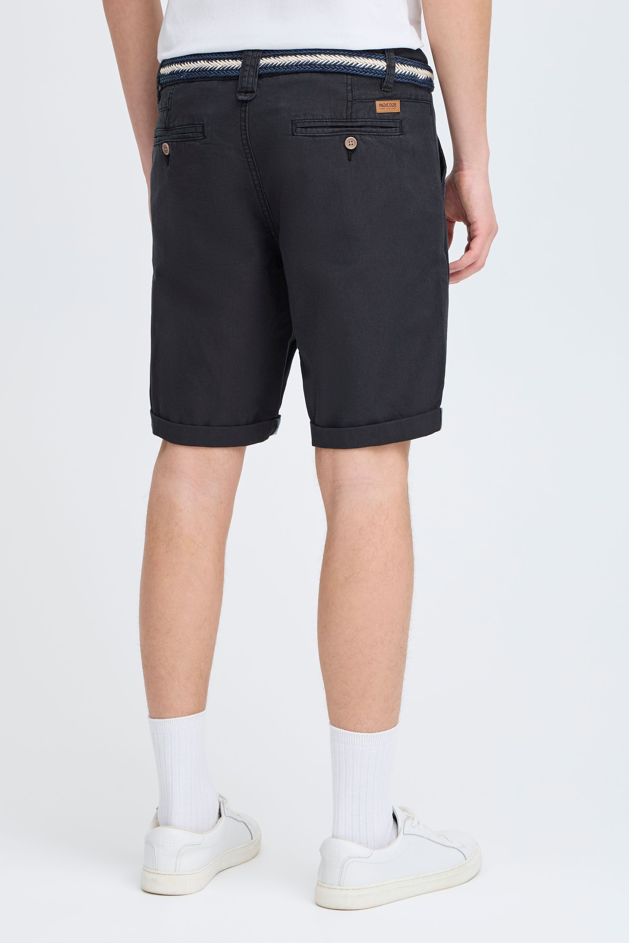 Indicode Chinoshorts IDMews Kurze Hose mit Gürtel