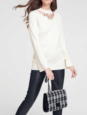 heine Troyer HEINE Damen Feinstrickpullover mit Cut-Out, offwhite