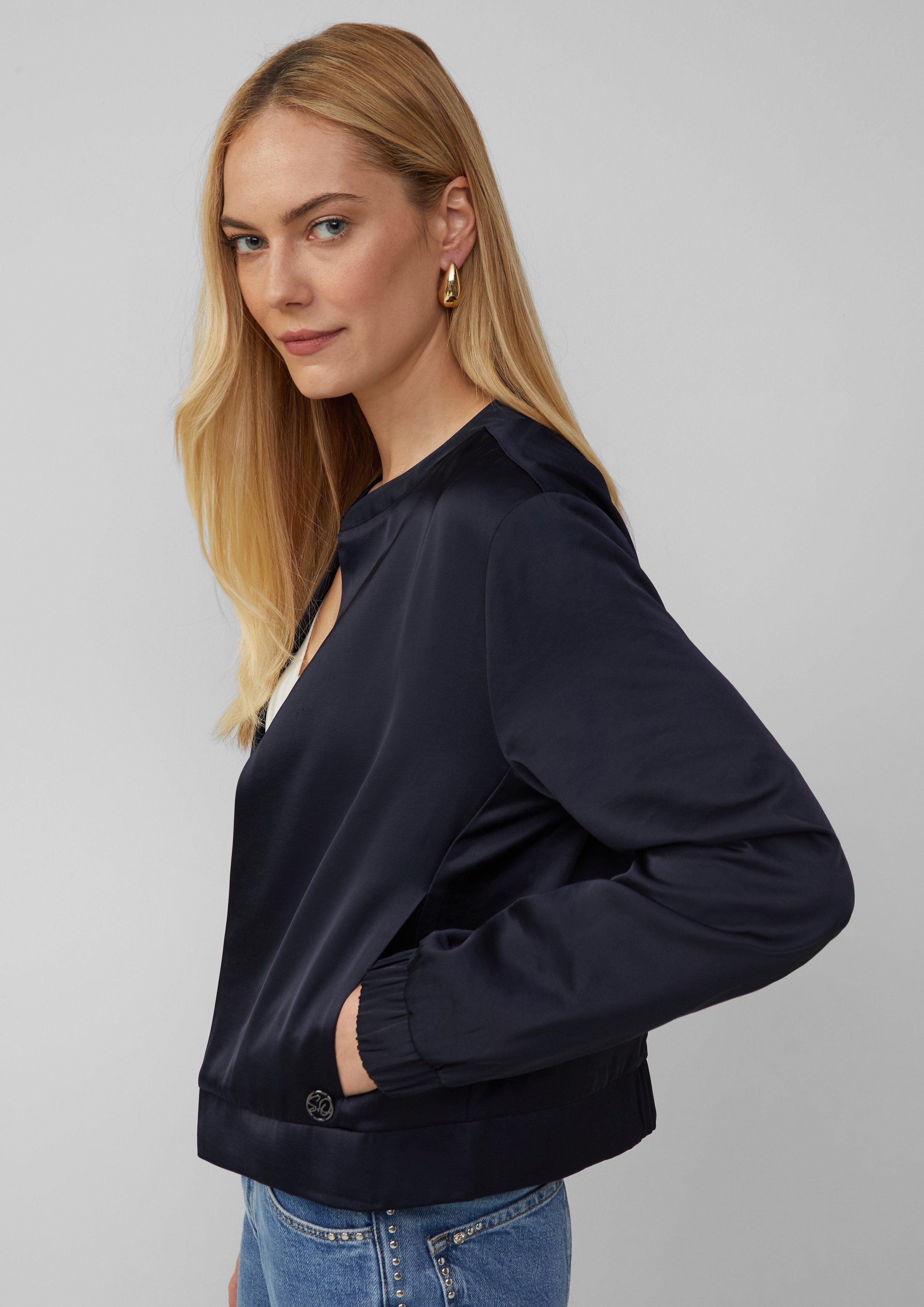 s.Oliver BLACK LABEL Funktionsjacke Offener Satinblouson günstig online kaufen