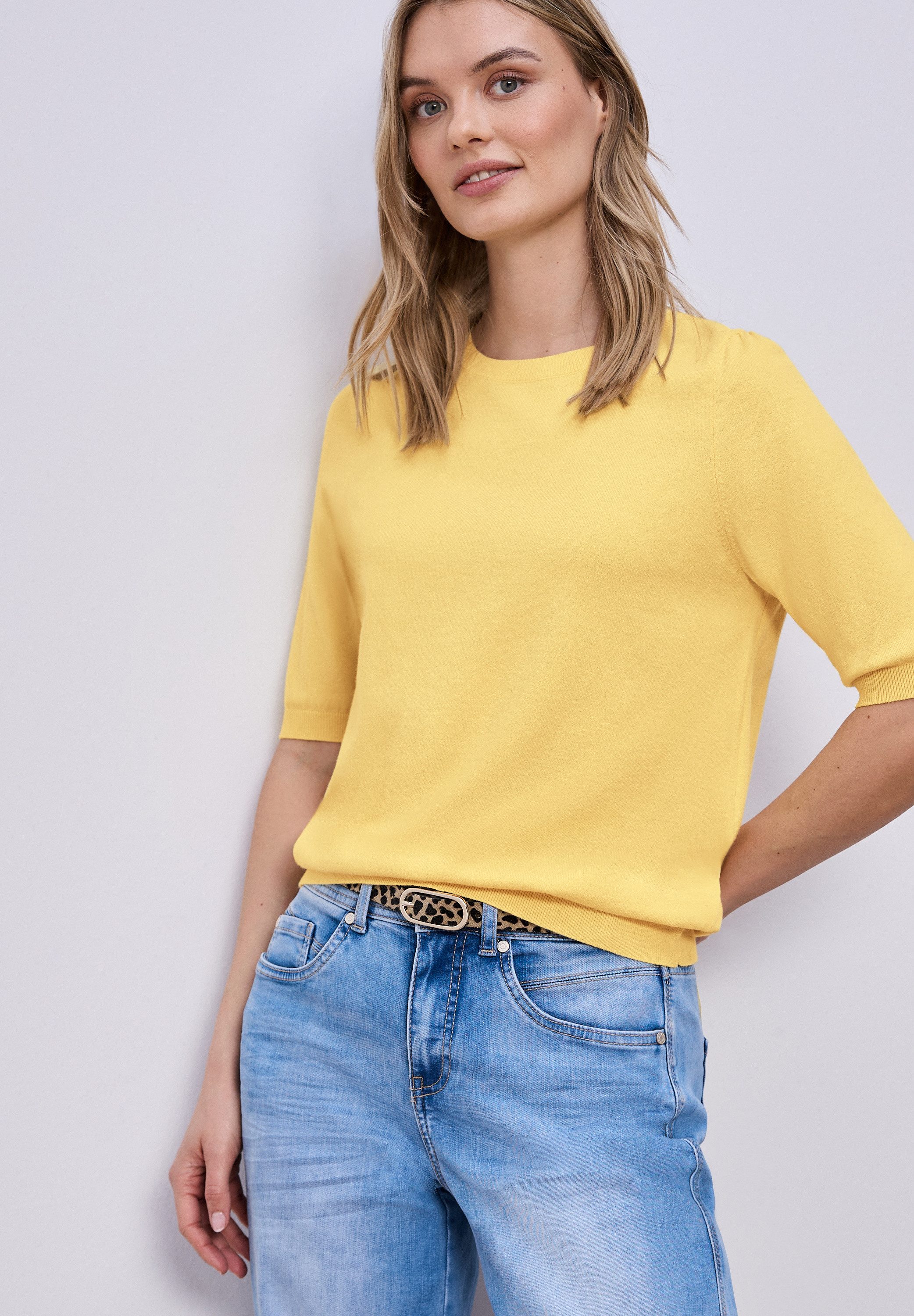 STREET ONE Strickpullover mit kurzen Puffärmeln günstig online kaufen