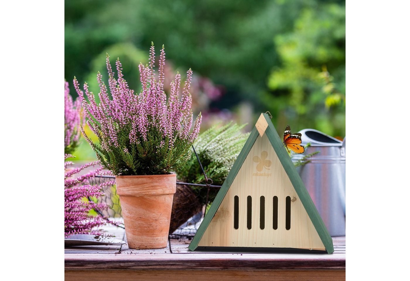 Thumbnail - relaxdays Insektenhotel Schmetterlingshaus Holz