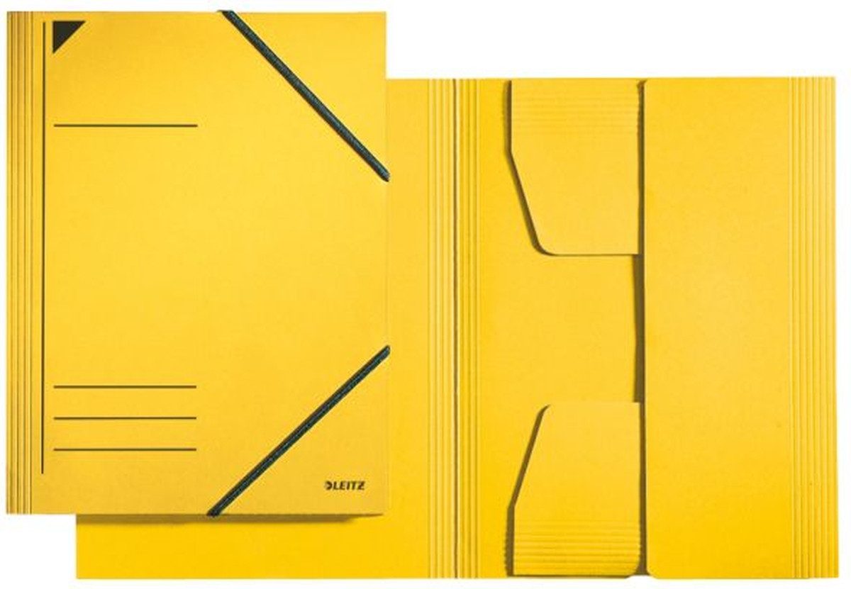 Fächermappe Eckspannermappe A4 mit 3 Klappen für ca. 250 Blatt gelb