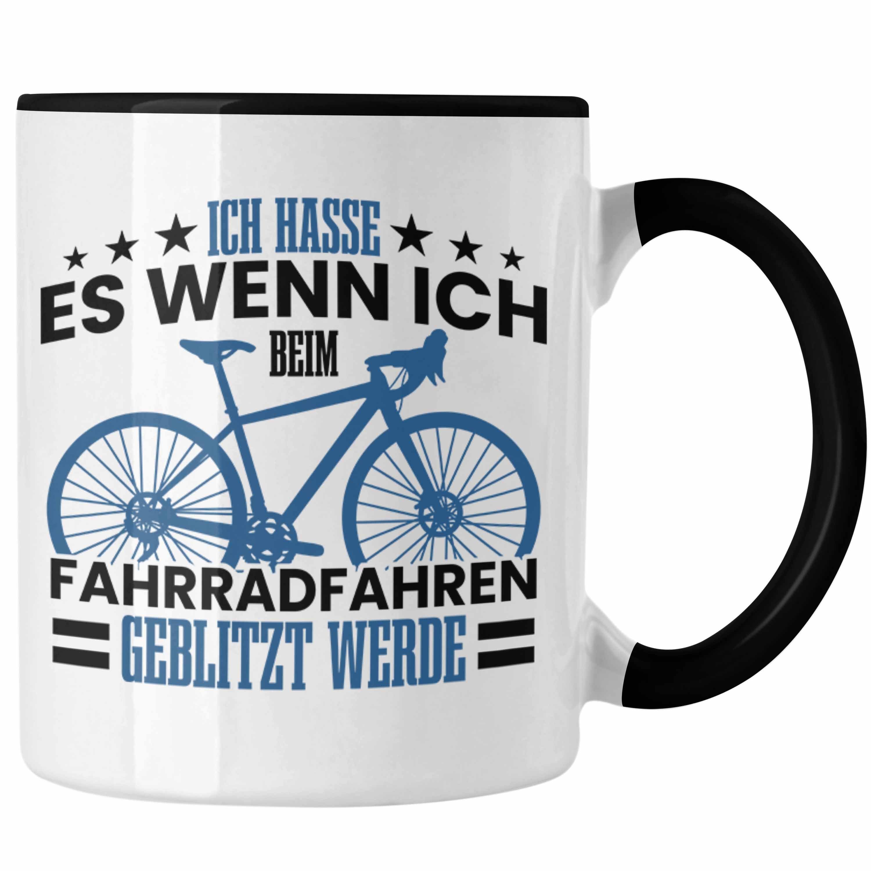 Trendation Tasse Tasse Fahrradfahrer Geschenk für Radfahrer Fahrradfahrern Geblitzt Wer Schwarz