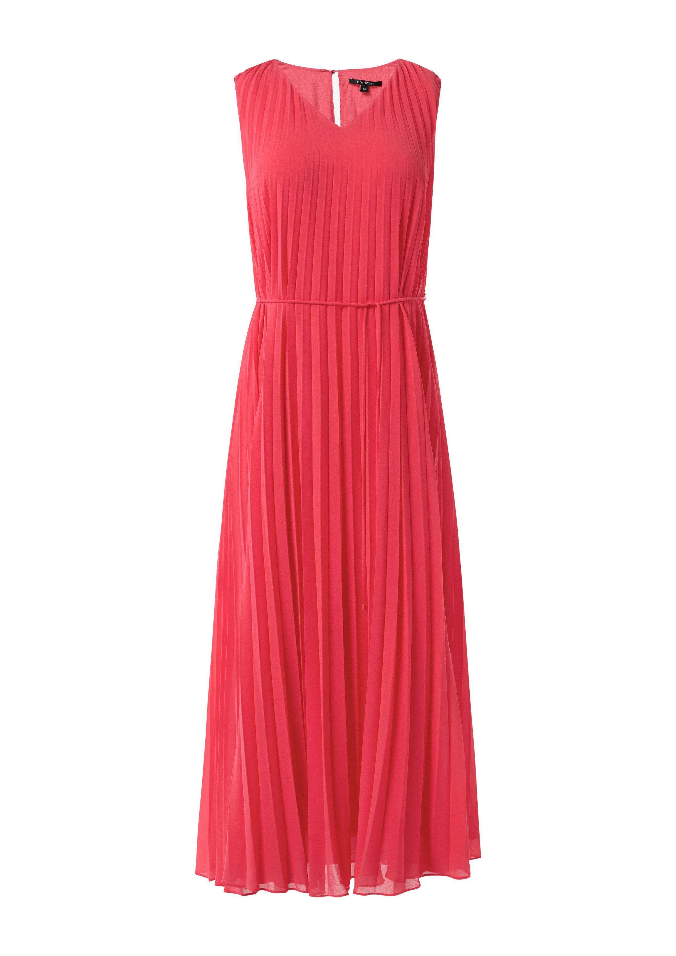 comma Maxikleid Kleid Midikleid mit Plisseefalten