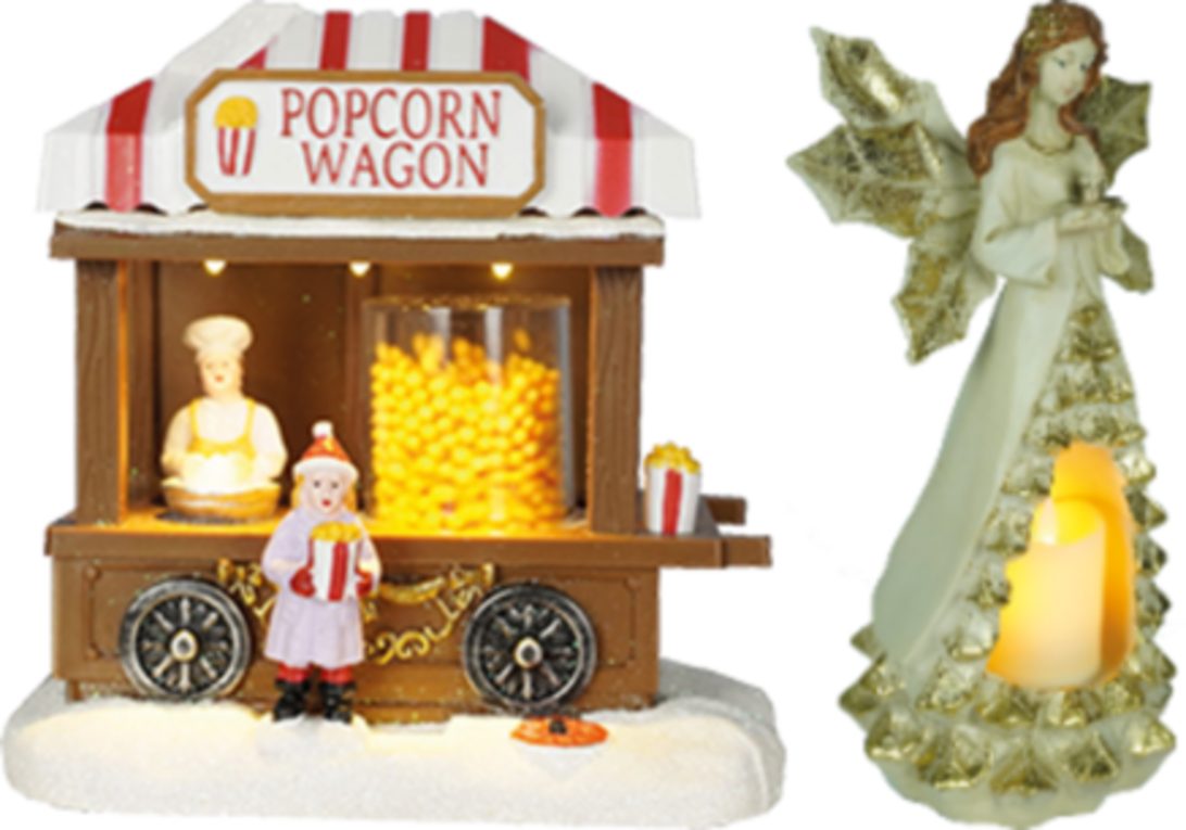 e4fun Dekofigur Weihnachtsdorf: Popcornautomat mit LED, günstig online kaufen