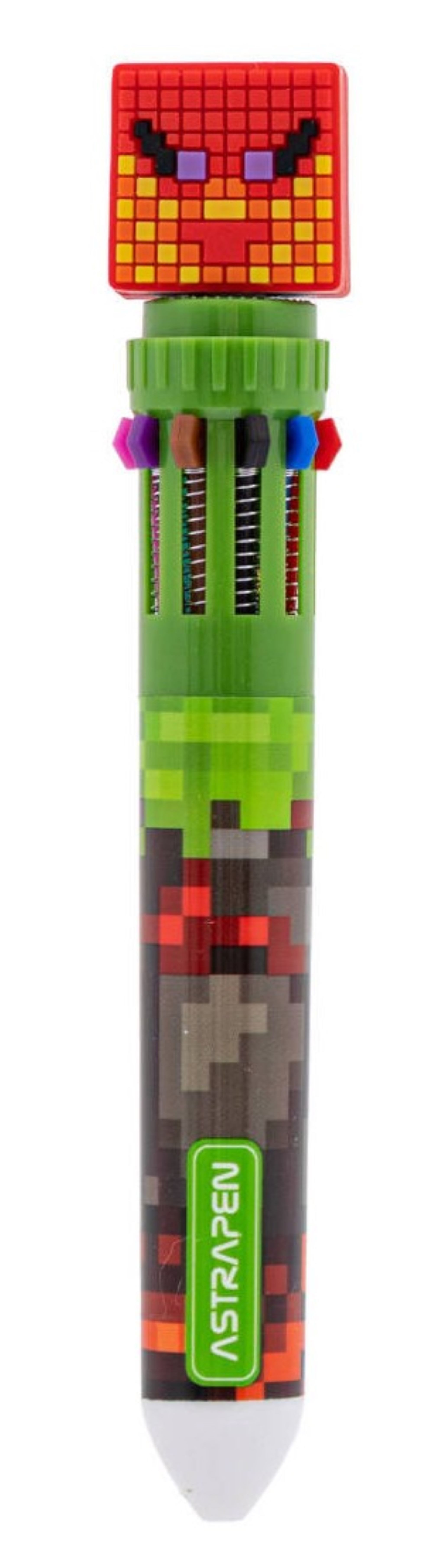 ASTRA Bleistift Multicolor-Stift mit 10 Farben und Pixel-Figur für kreative Kinder!