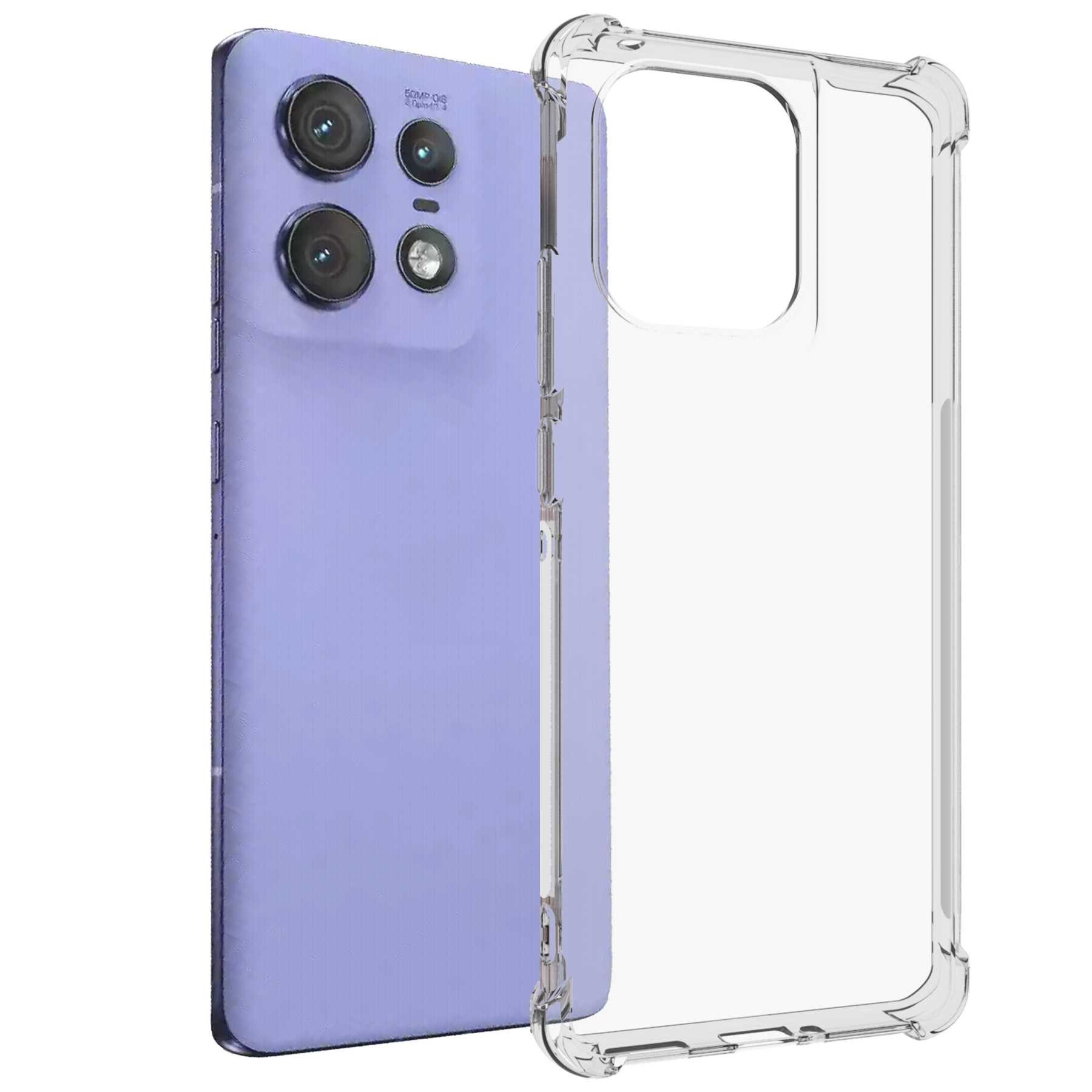 mtb more energy Smartphone-Hülle Clear Armor Case für Motorola Edge 50 Pro 5G, Transparente TPU Schutzhülle Case Backcover mit Anti-Shock Verstärkung