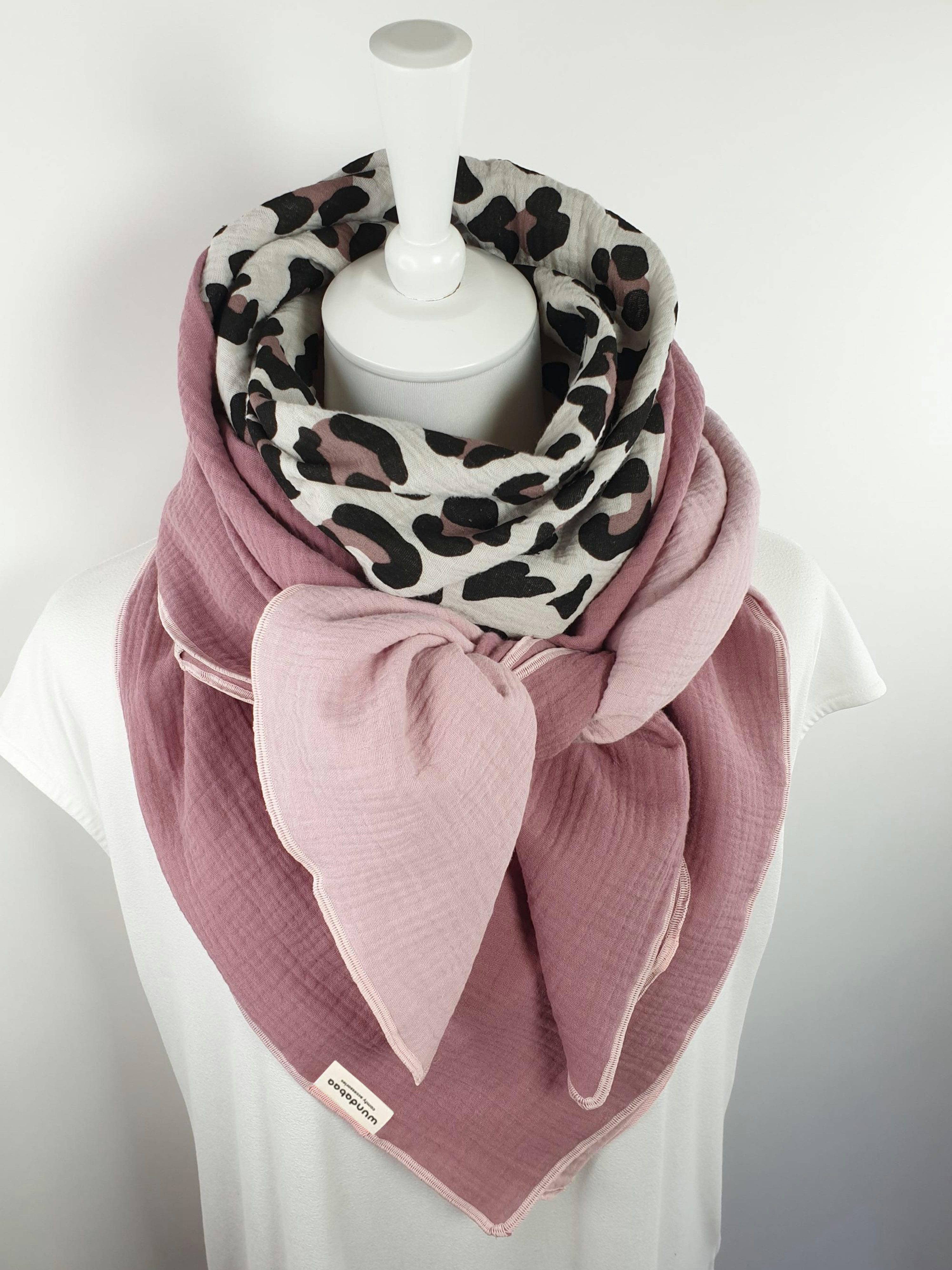 wundabaa Modetuch Musselintuch Leoprint Color Blocking günstig online kaufen