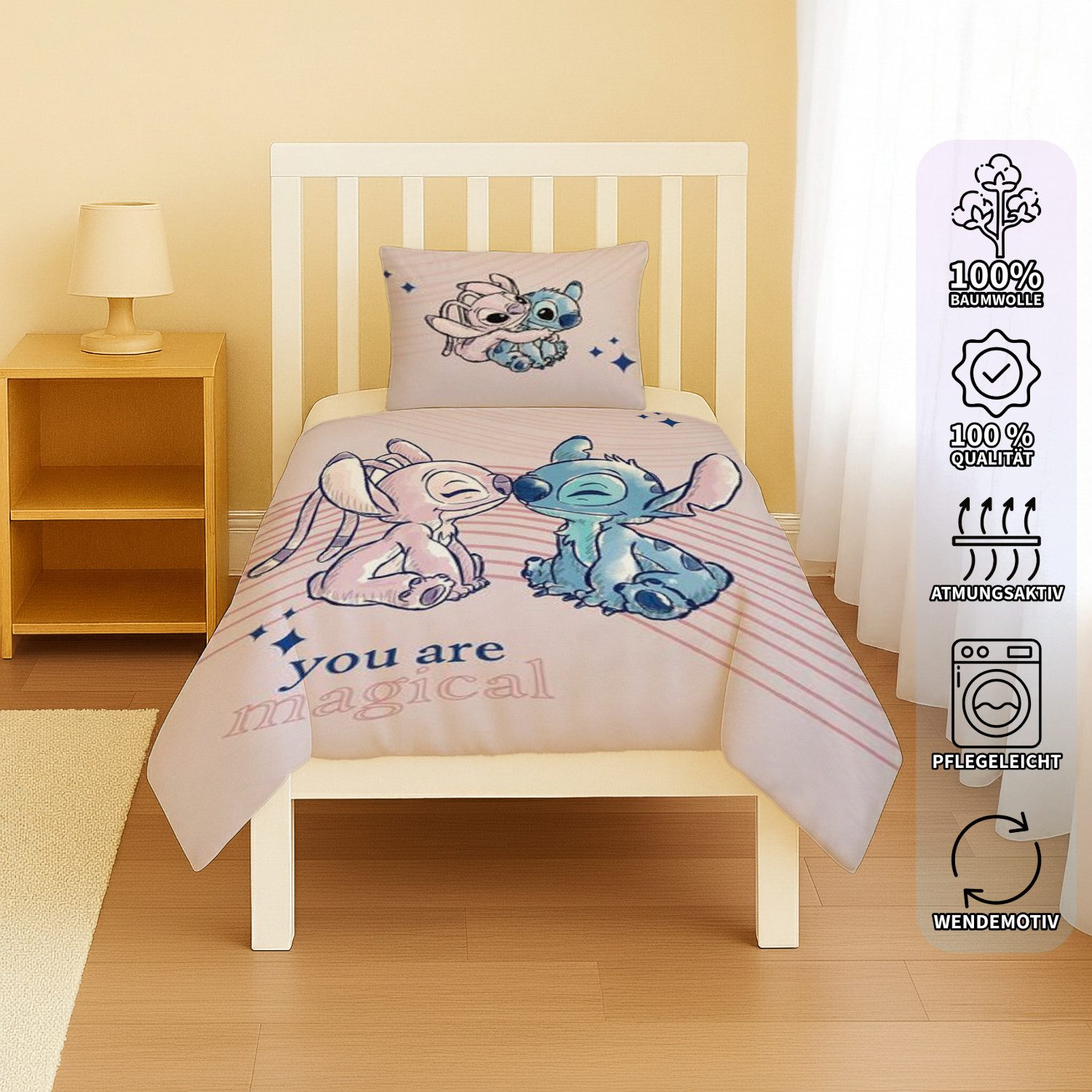BrandMac Babybettwäsche Lilo und Stitch Baby Bettwäsche 100 x 135 cm, 1 tei günstig online kaufen