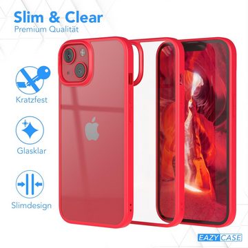 EAZY CASE Handyhülle Bumper Case für Apple iPhone 13 6,1 Zoll, Hülle Transparent Backcover kratzfest Slim Cover Durchsichtig Rot