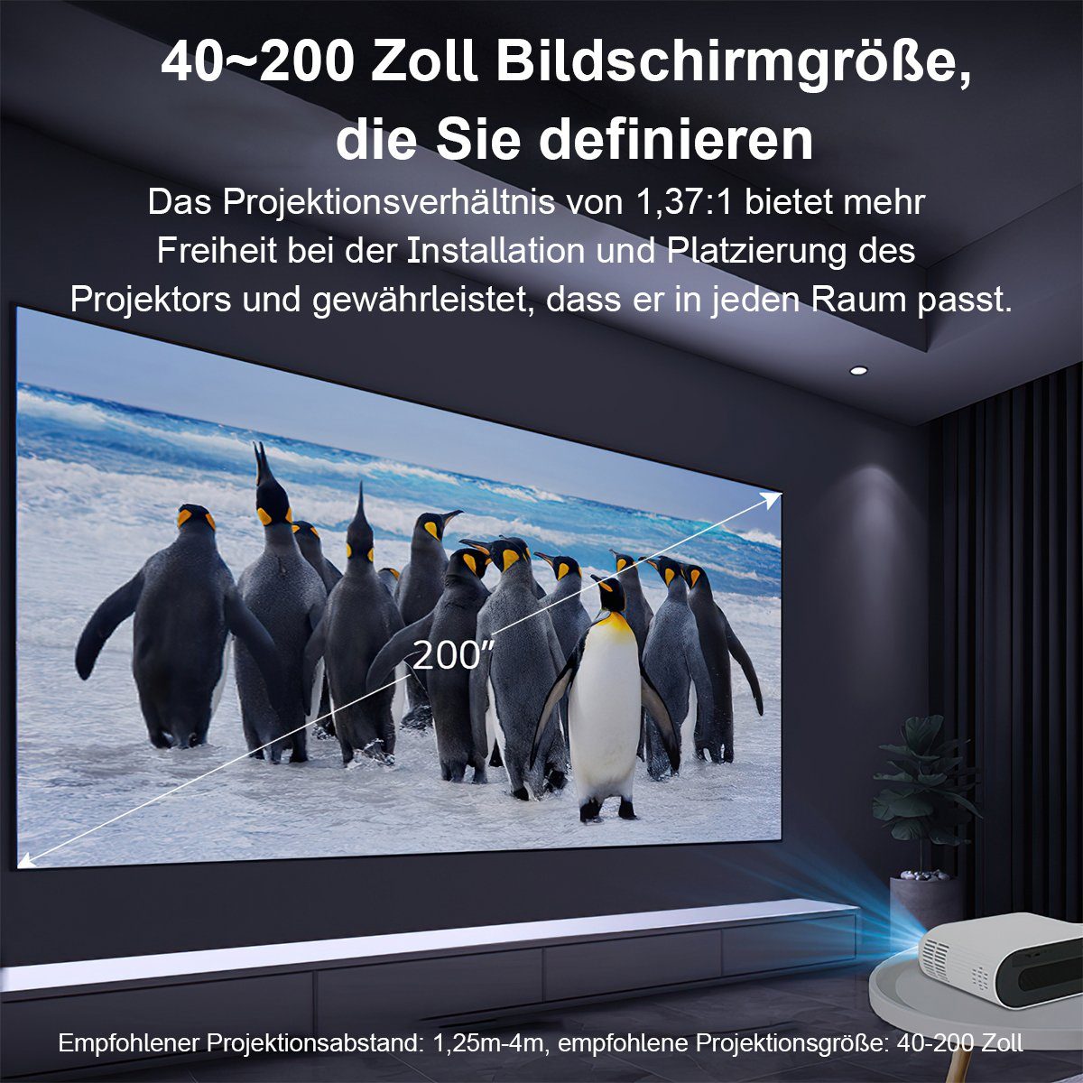 (10000 lm) Projektor,Full Android Heimkino-Erlebnis Tragbarer Welikera 4K HD 10000 Beamer LM