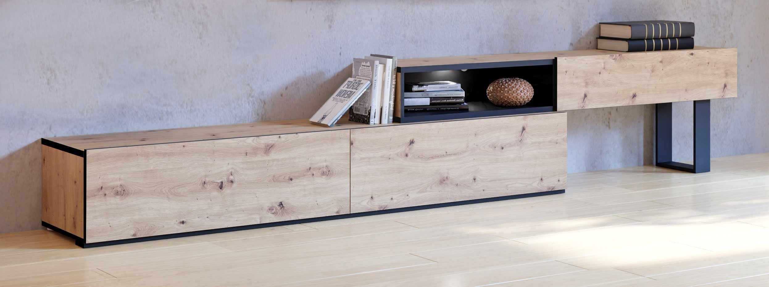 FORTE Lowboard Lowboard Unterkommode KAELON Optik: Artisan Eiche, von Forte