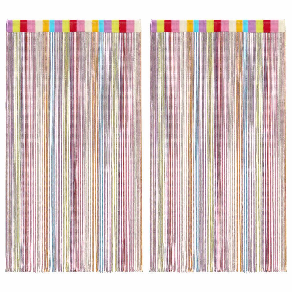 vidaXL Vorhang Fadenvorhänge 2 Stk. Mehrfarbig 140x250 cm (2 St)