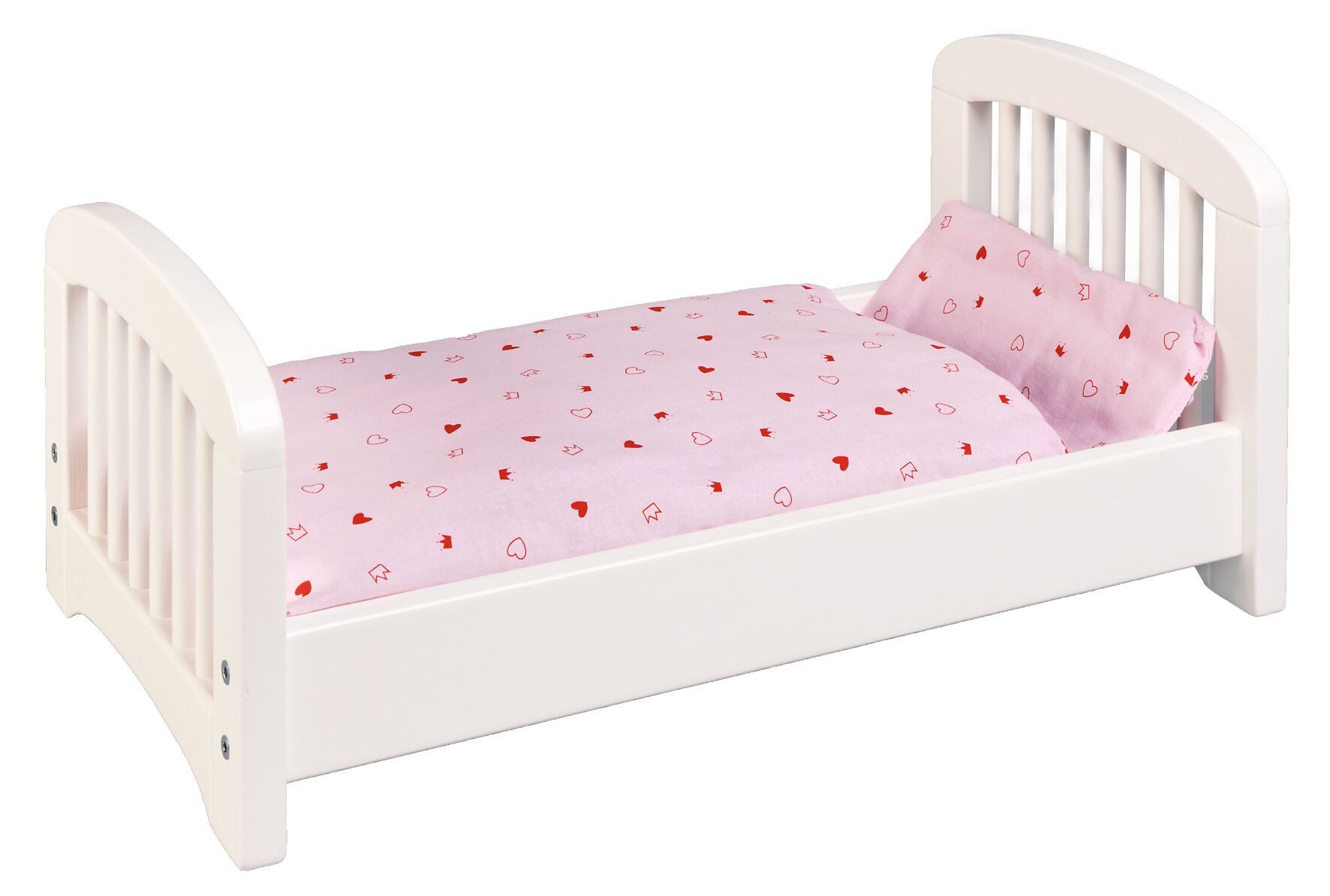 goki Puppenbett Set: Puppenbett mit Puppenbettzeug (4tlg)