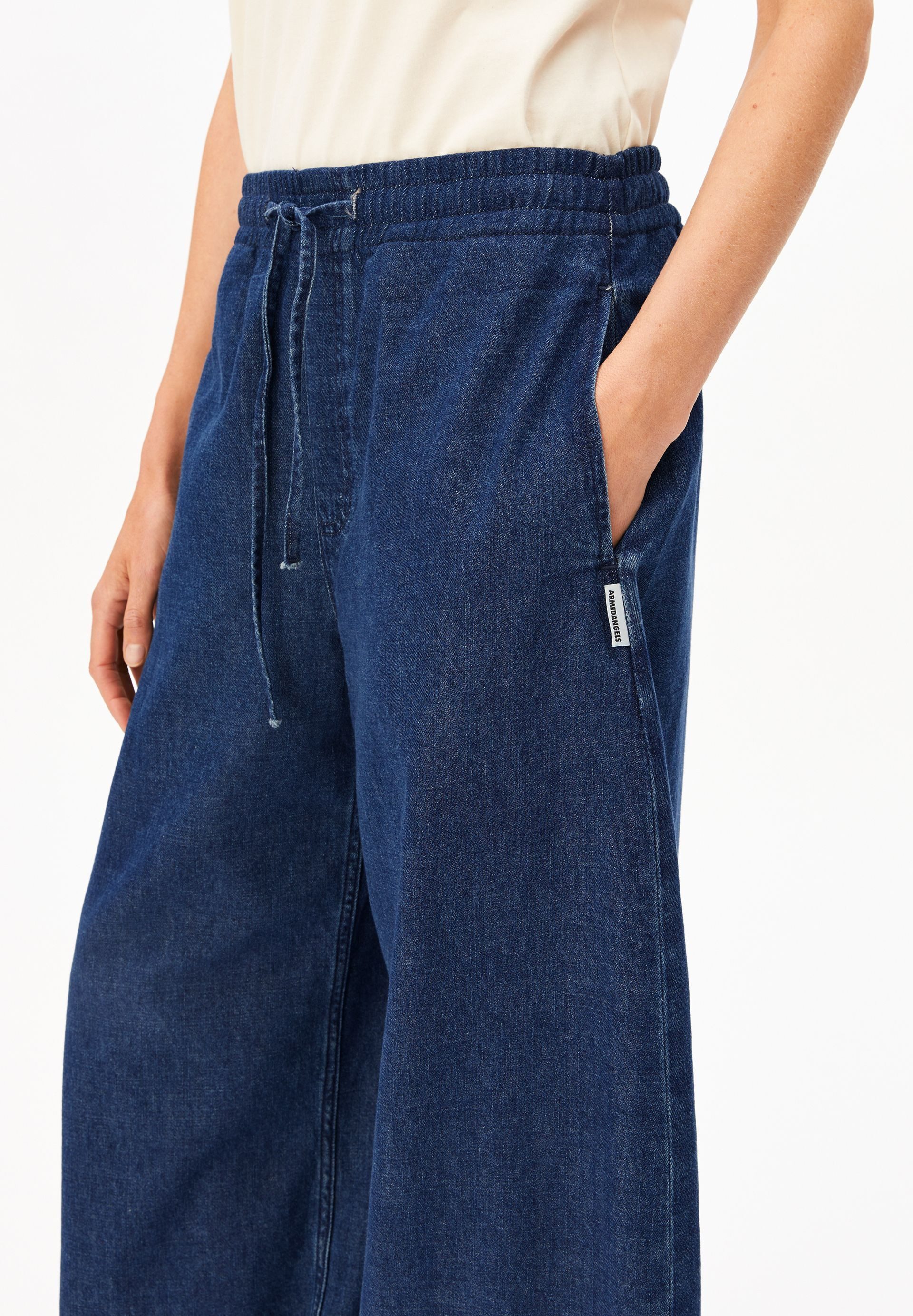 Armedangels Weite Jeans PULL ON BARREL Denim Hose aus Bio-Baumwoll Mix (Non-Stretch, Loose Fit) Mid waist
